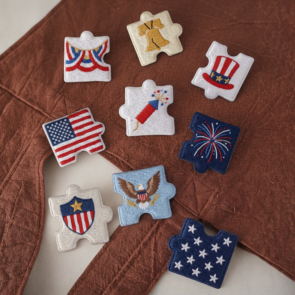 Rubbyoo Diy Magnet & Brooch Embroidery Puzzle Kit - Independence Day Themes | Patriotic Kitchen Decor - image 2