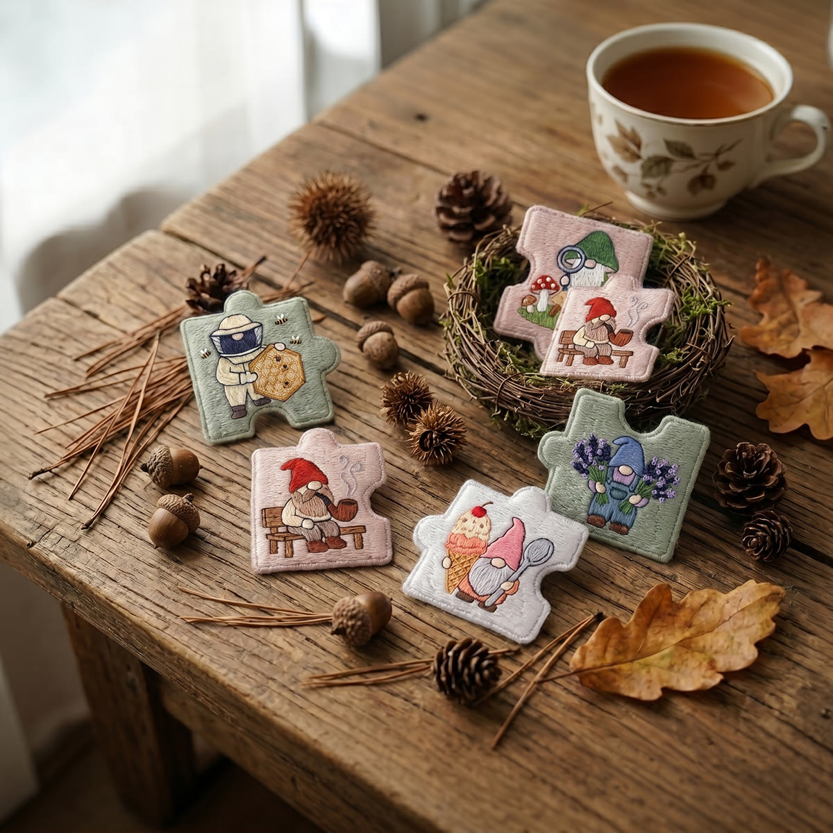 Rubbyoo Diy Magnet & Brooch Embroidery Puzzle Kit - Garden Gnome Theme | Cute Personalized Keepsake - image 6