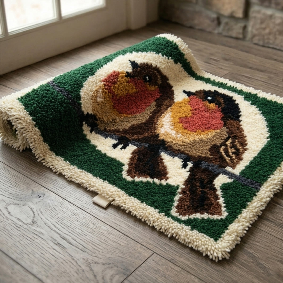 Rubbyoo Latch Hook Rug Kit - Cute Sparrows | Diy Handmade Craft For Beginners | Handmade Animal Carpet - image 8