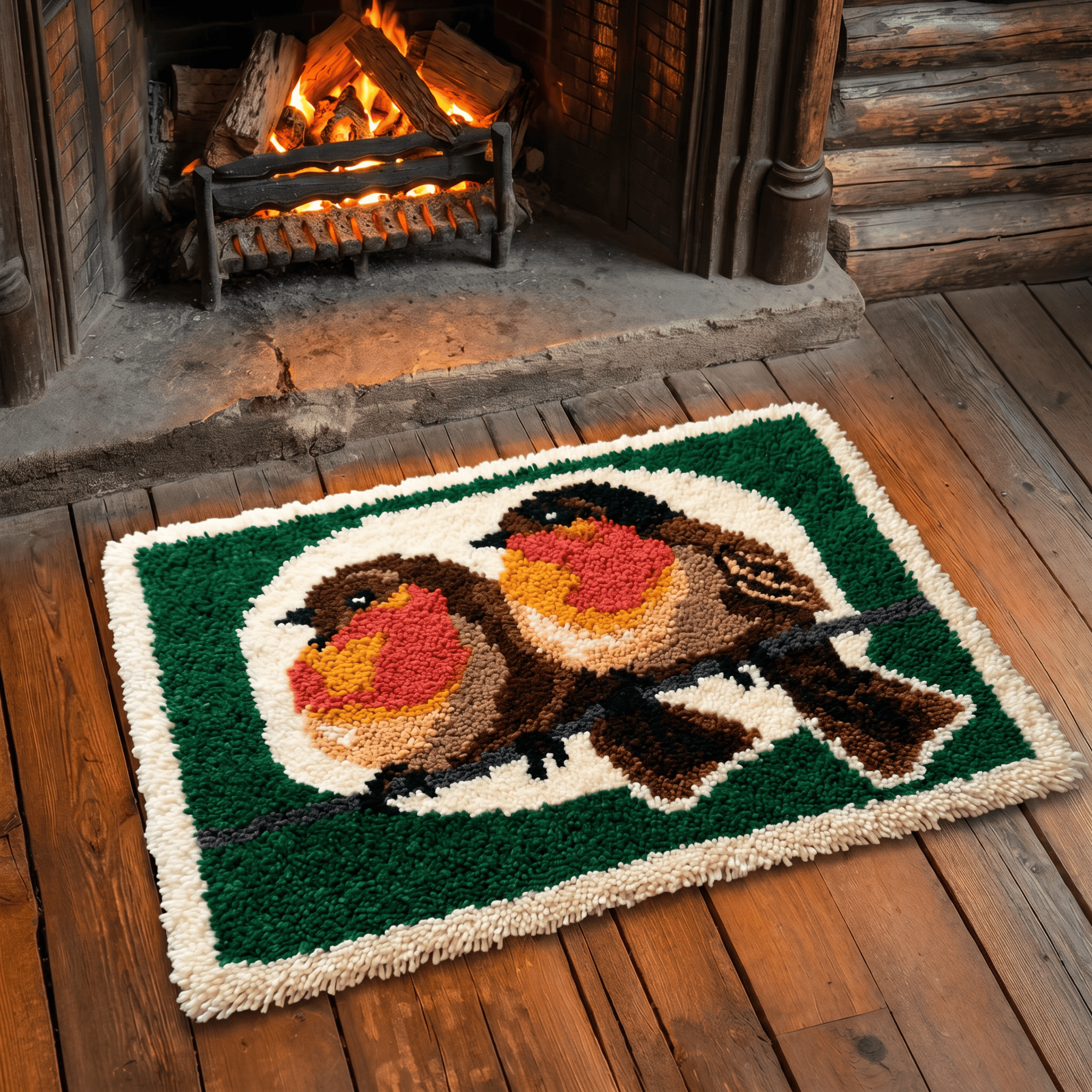 Rubbyoo Latch Hook Rug Kit - Cute Sparrows | Diy Handmade Craft For Beginners | Handmade Animal Carpet - image 9