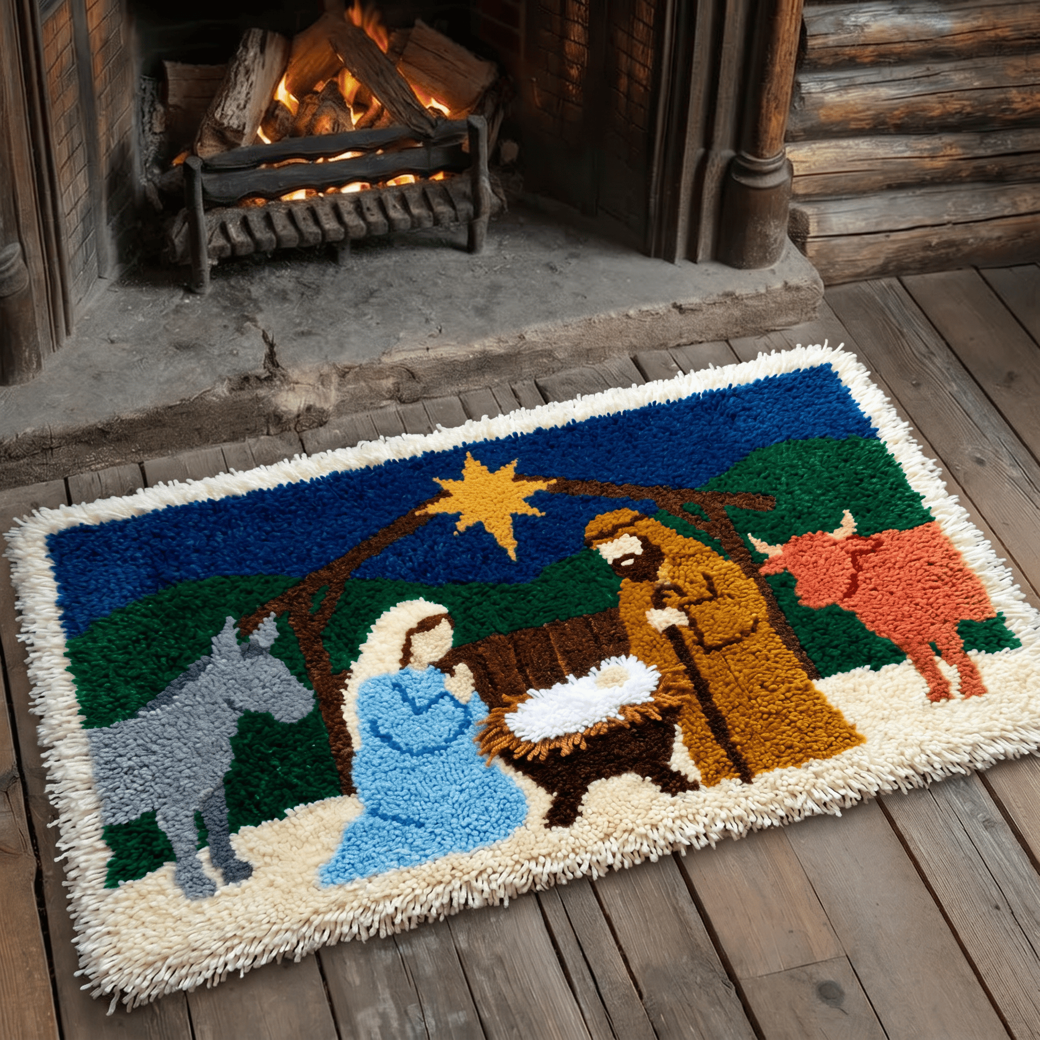 Rubbyoo Latch Hook Rug Kit - Nativity | Religious Wall Hanging Gift  | Perfect For Home Decor  - image 3