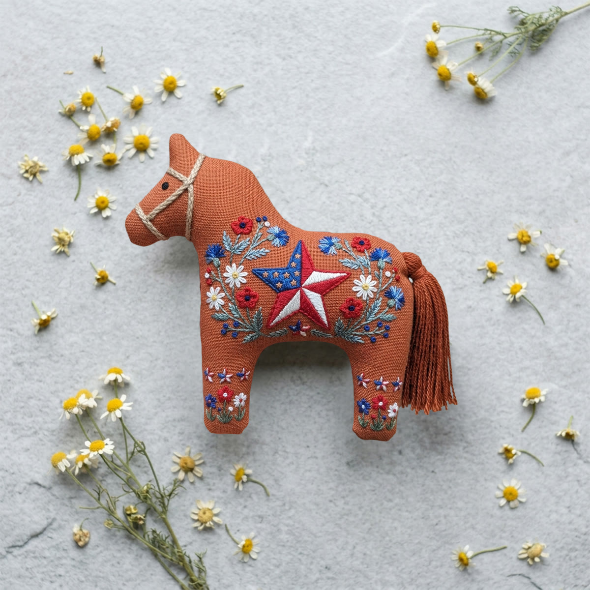 Rubbyoo Dala Horse Embroidery Kit - Star-Spangled Stallion | July 4th Commemorative Decor | Great Keepsake For Patriot - image 6