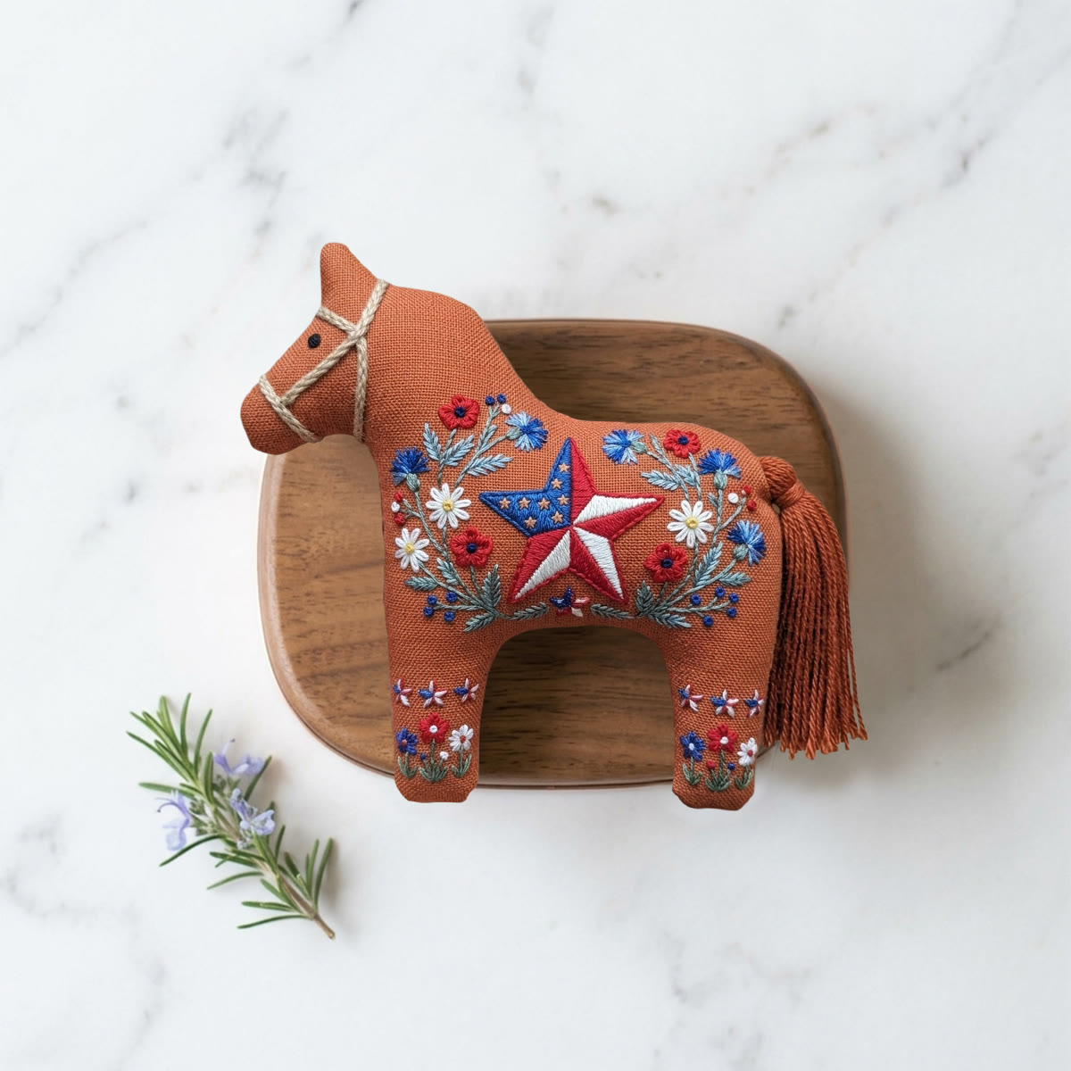 Rubbyoo Dala Horse Embroidery Kit - Star-Spangled Stallion | July 4th Commemorative Decor | Great Keepsake For Patriot - image 2