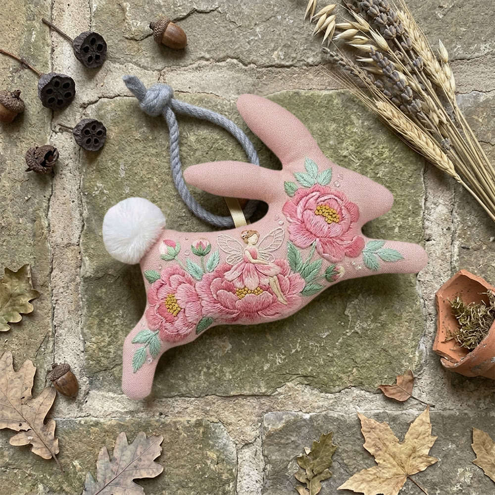 Rubbyoo Rabbit Embroidery Kit - Rosy Fairy | Pinky Pendant For Girls  | Elegant  Handicraft Design - image 6