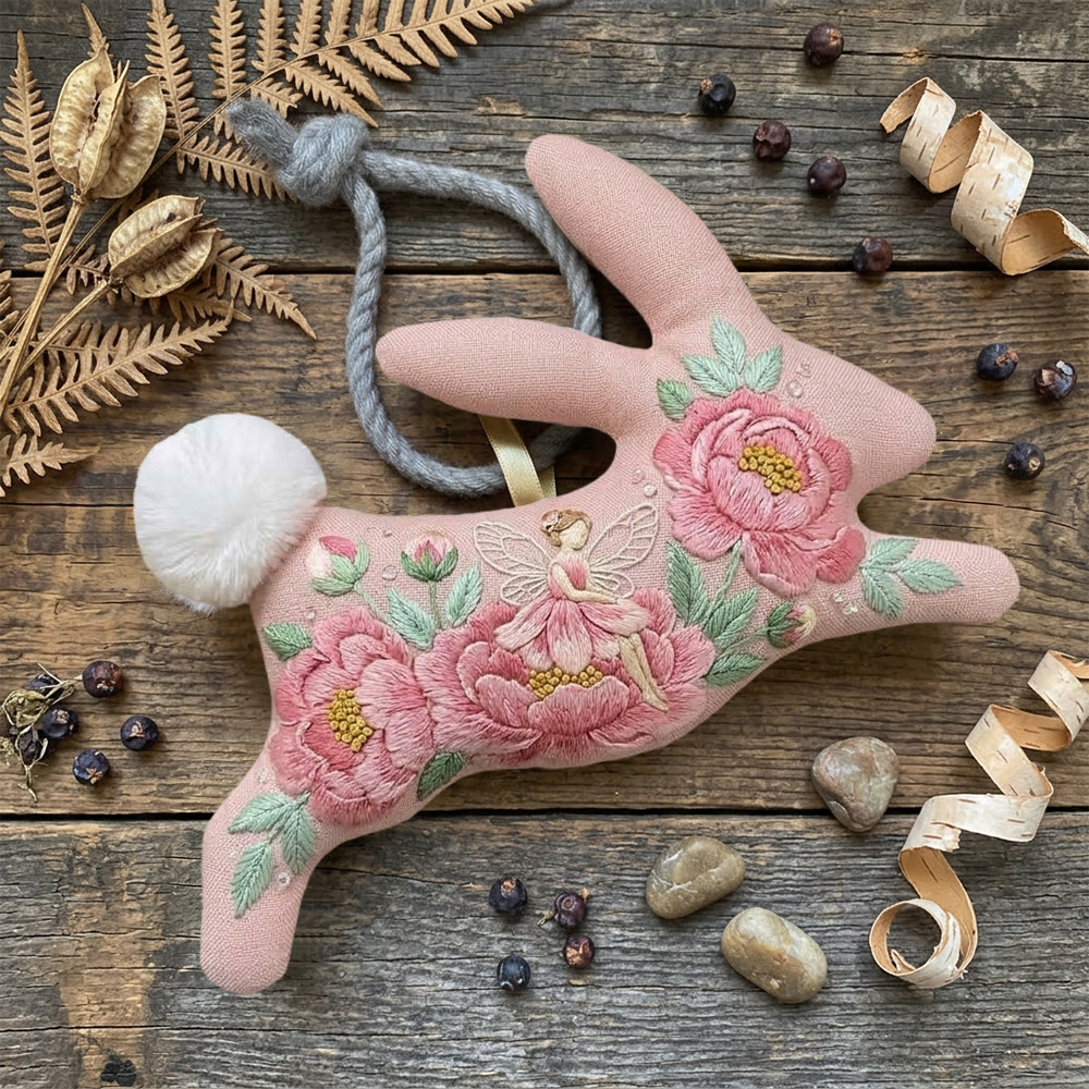 Rubbyoo Rabbit Embroidery Kit - Rosy Fairy | Pinky Pendant For Girls  | Elegant  Handicraft Design - image 5