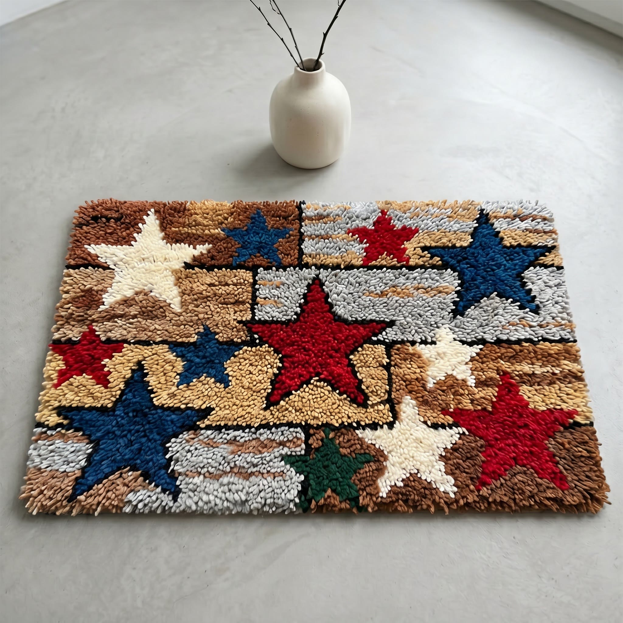 Rubbyoo Latch Hook Rug Kit - Primitive Stars | Gift For Parents | 1776-2026 Commemorative Keepsake Decor - image 5