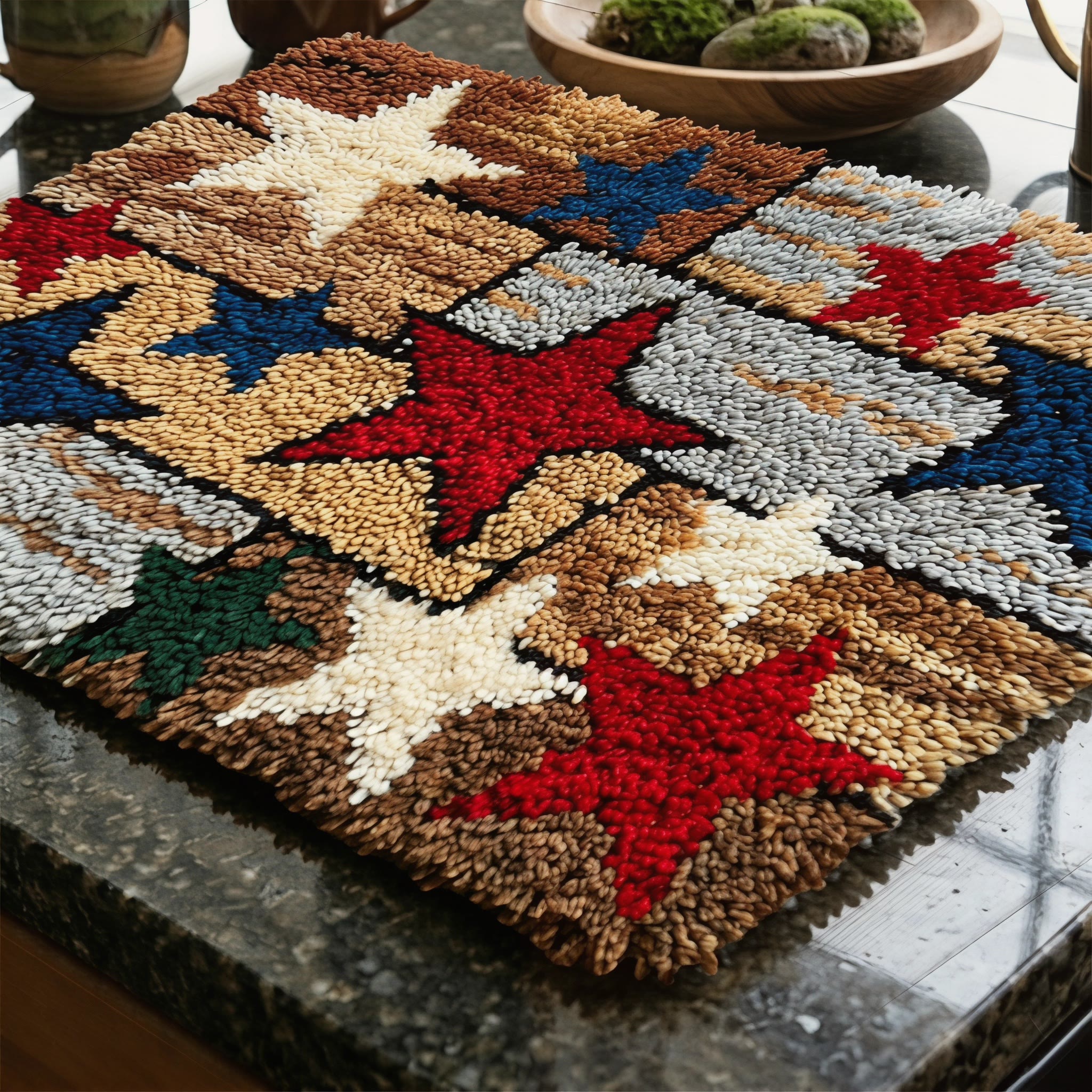 Rubbyoo Latch Hook Rug Kit - Primitive Stars | Gift For Parents | 1776-2026 Commemorative Keepsake Decor - image 6