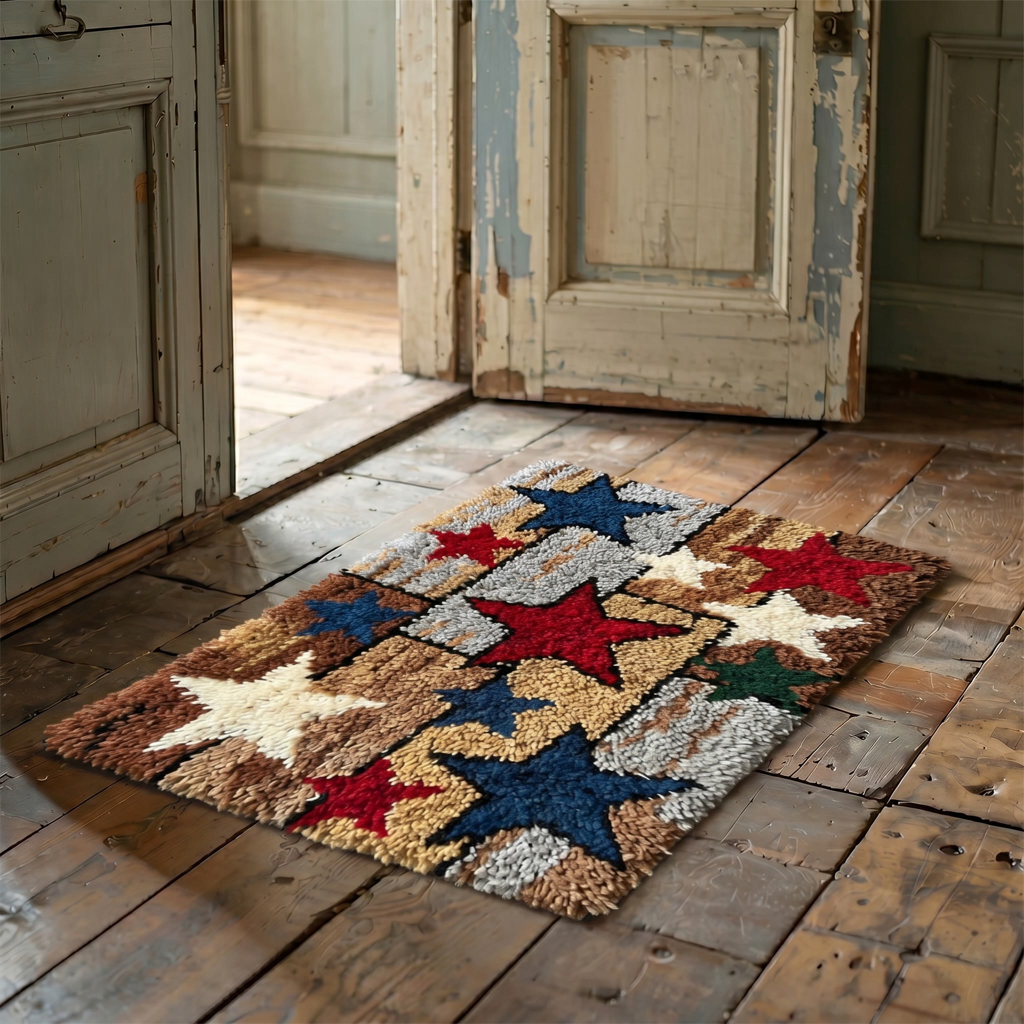 Rubbyoo Latch Hook Rug Kit - Primitive Stars | Gift For Parents | 1776-2026 Commemorative Keepsake Decor - image 7