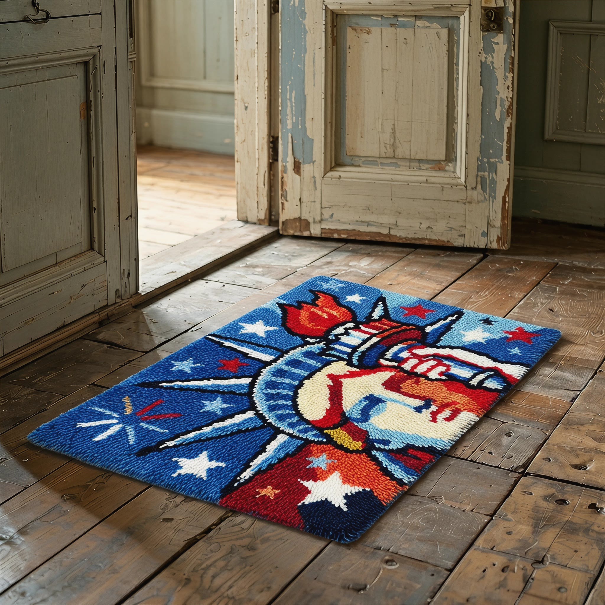Rubbyoo Latch Hook Rug Kit - Statue Of Liberty | America 250th Anniversary Keepsake | NYC Souvenir Accent Mat For Living Room - image 6