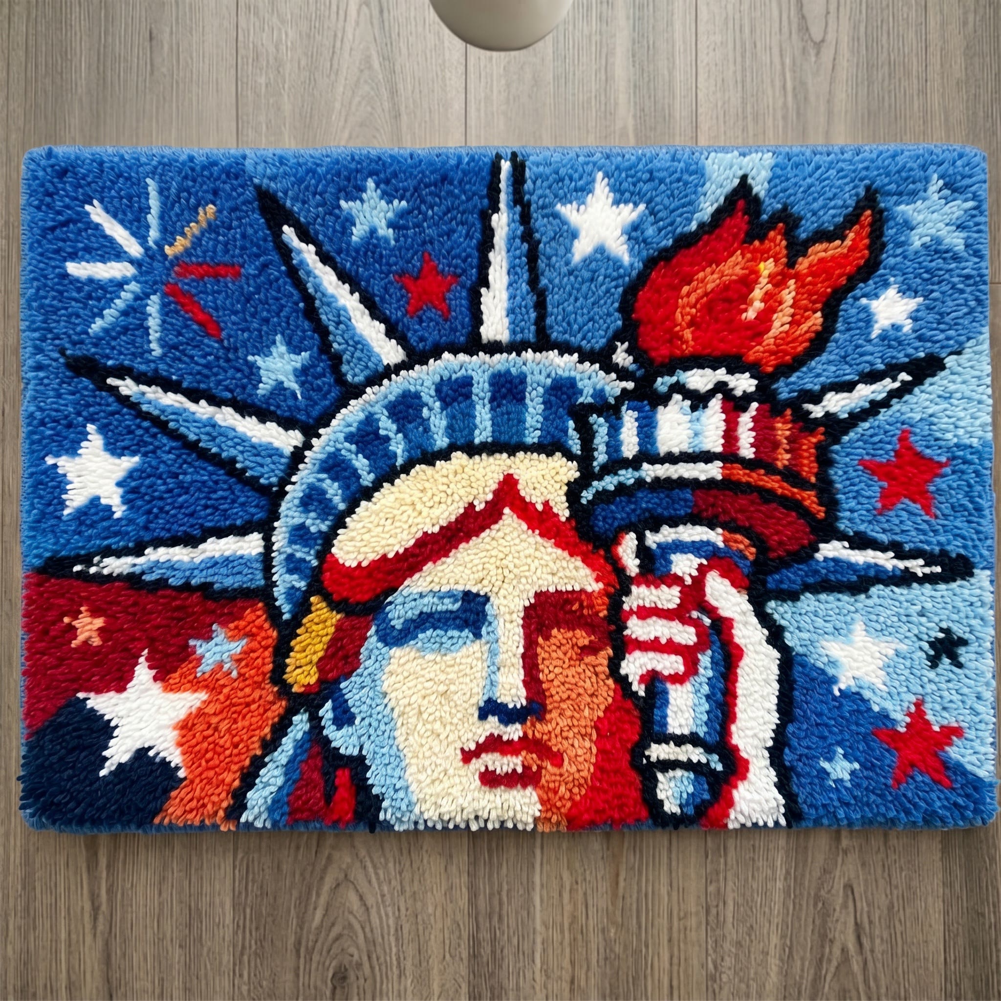 Rubbyoo Latch Hook Rug Kit - Statue Of Liberty | America 250th Anniversary Keepsake | NYC Souvenir Accent Mat For Living Room - 75×50cm - image 1