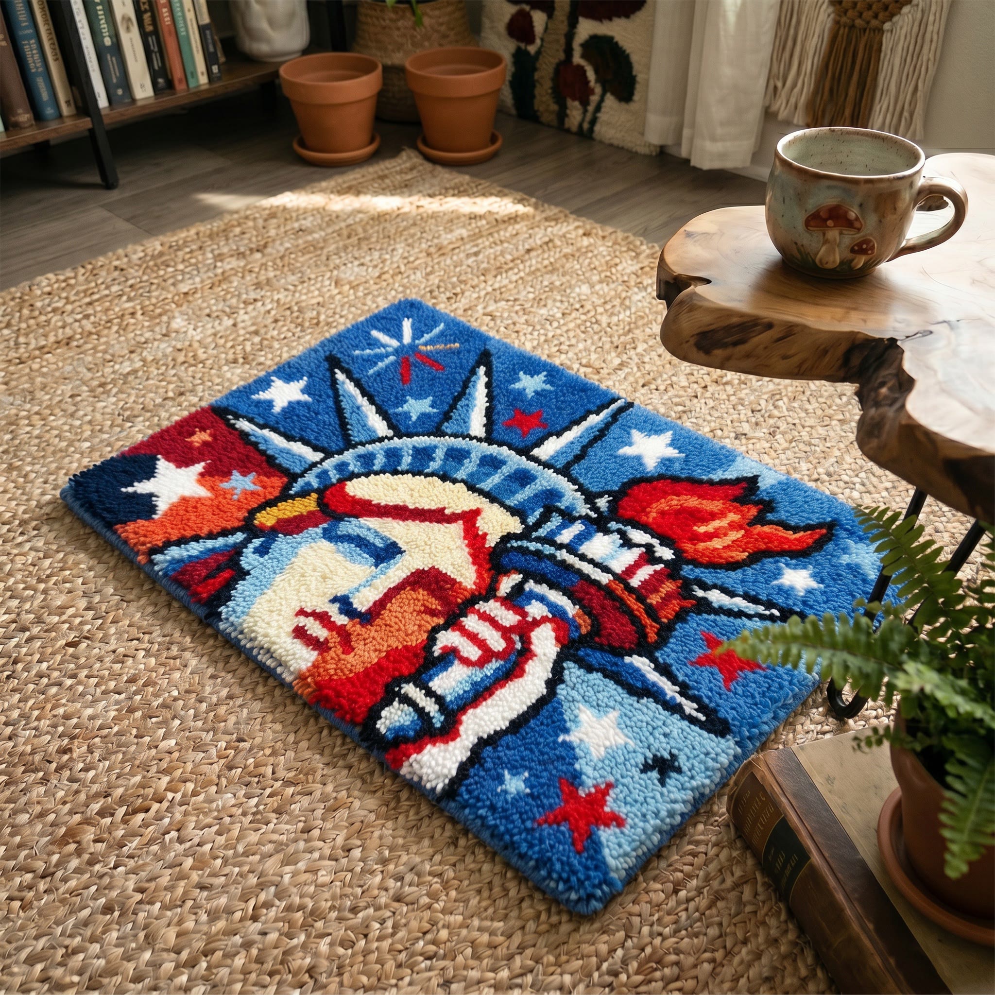 Rubbyoo Latch Hook Rug Kit - Statue Of Liberty | America 250th Anniversary Keepsake | NYC Souvenir Accent Mat For Living Room - image 4