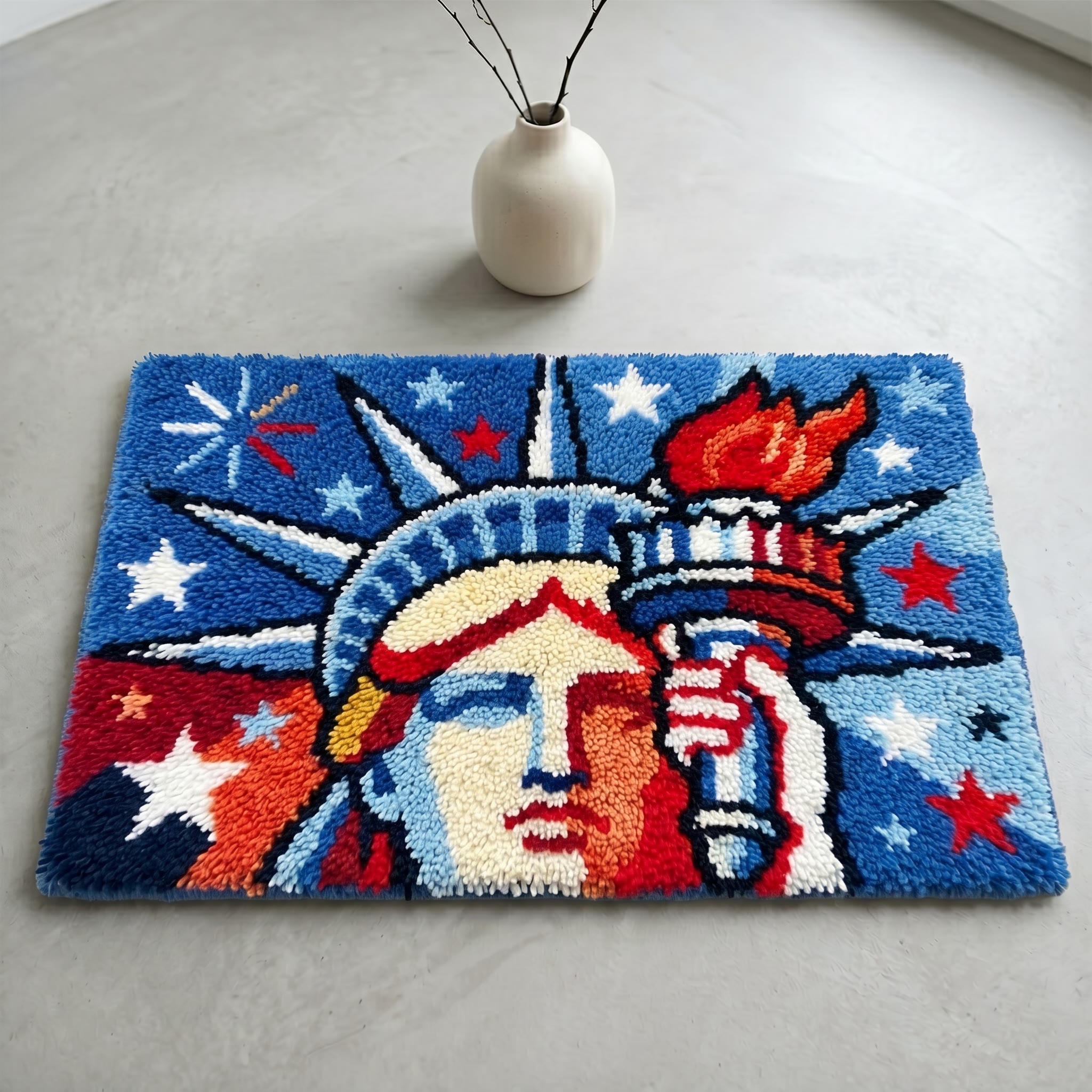 Rubbyoo Latch Hook Rug Kit - Statue Of Liberty | America 250th Anniversary Keepsake | NYC Souvenir Accent Mat For Living Room - image 5