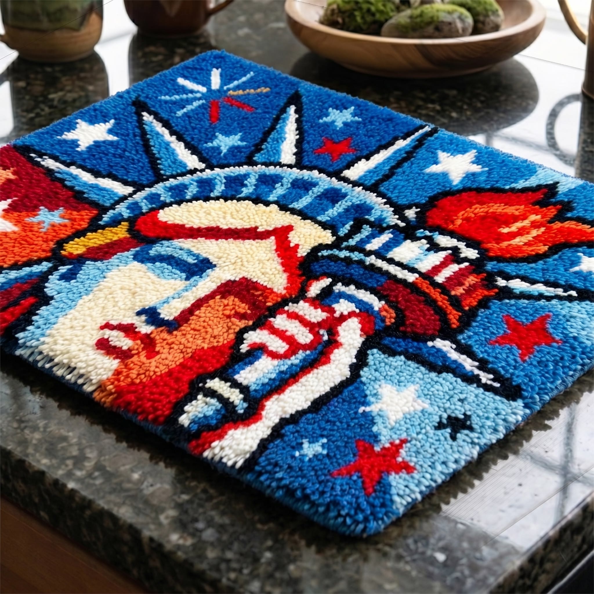 Rubbyoo Latch Hook Rug Kit - Statue Of Liberty | America 250th Anniversary Keepsake | NYC Souvenir Accent Mat For Living Room - image 3