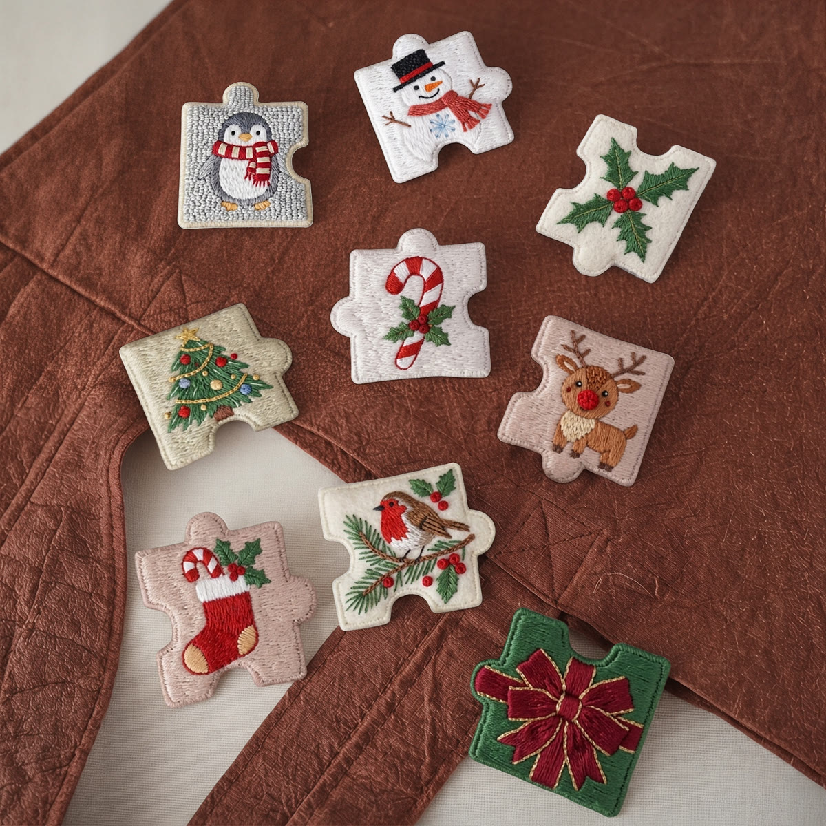 Rubbyoo Diy Magnet & Brooch Embroidery Puzzle Kit - Festive Icons Collection | Festive Kitchen Decor - image 2