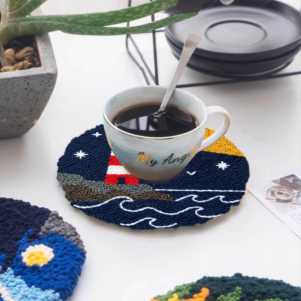 Sea & Lighthouse Punch Needle Kit - America 250 Pattern | 4th of July Gift  Good Idea - 5 inch Coaster Kit - image 12