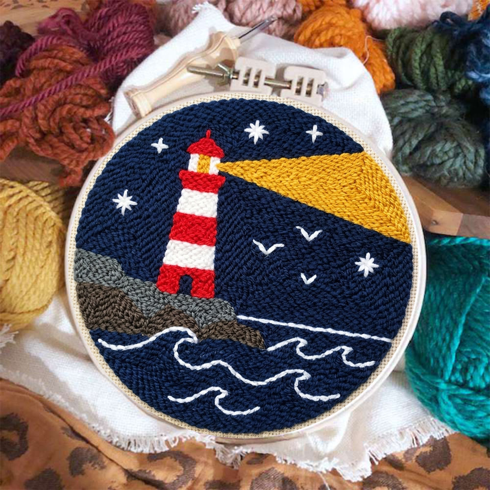 Sea & Lighthouse Punch Needle Kit - America 250 Pattern | 4th of July Gift  Good Idea - image 8