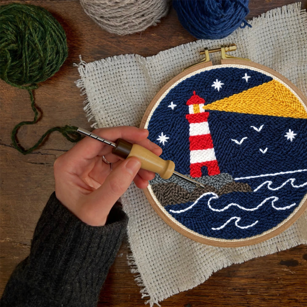 Sea & Lighthouse Punch Needle Kit - America 250 Pattern | 4th of July Gift  Good Idea - image 6