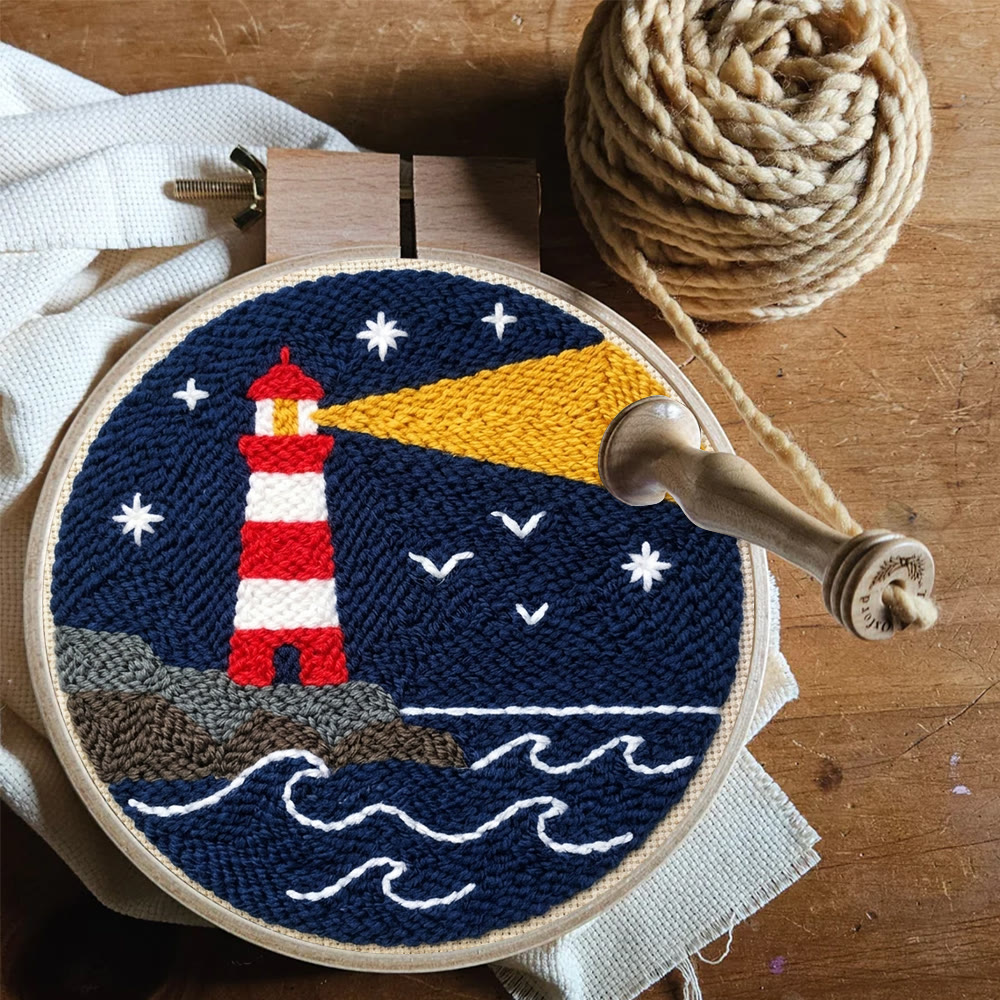 Sea & Lighthouse Punch Needle Kit - America 250 Pattern | 4th of July Gift  Good Idea - image 2