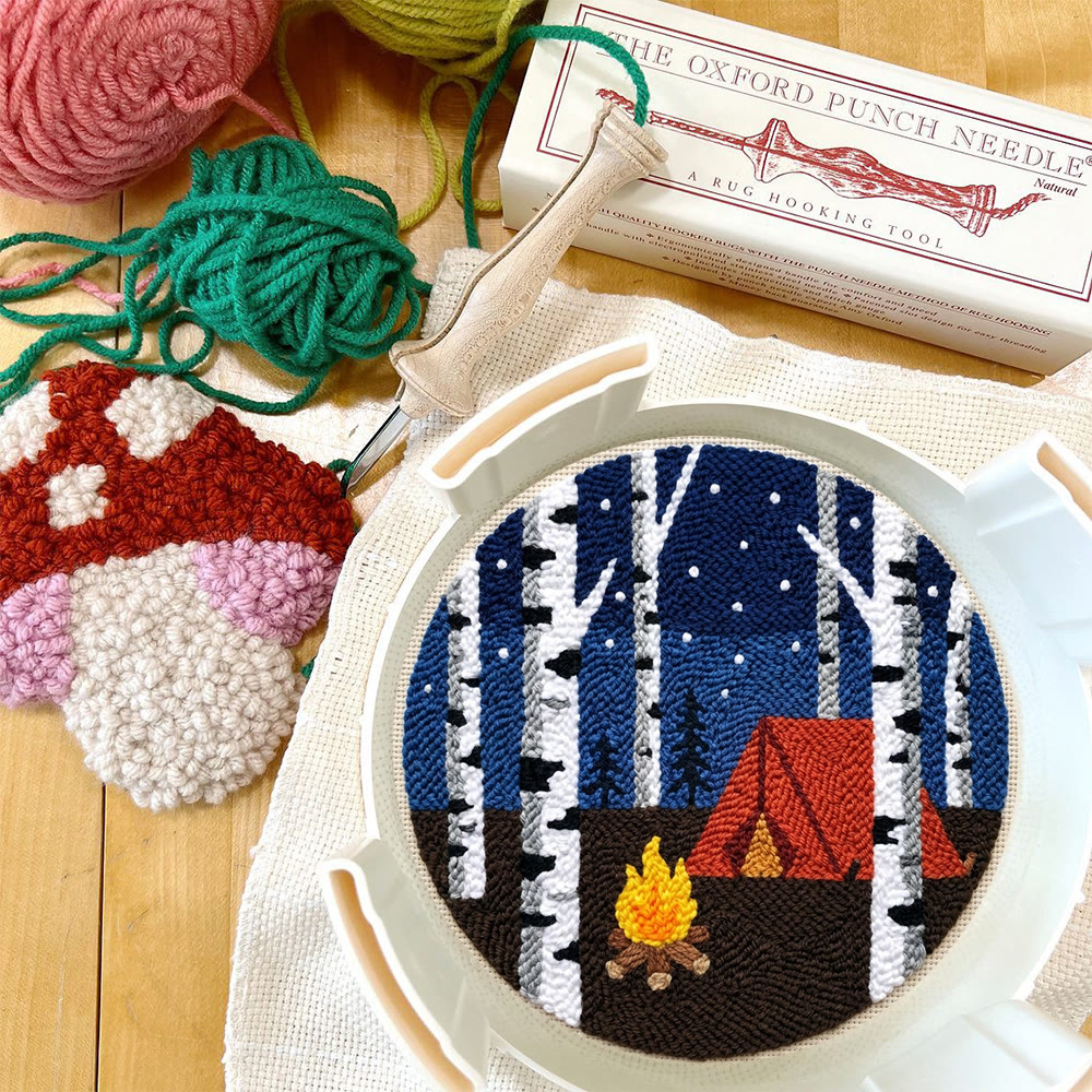 Starry Night Campfire Punch Needle Kit - Handmade Textured Fiber Art | Cozy Room Atmosphere - image 11