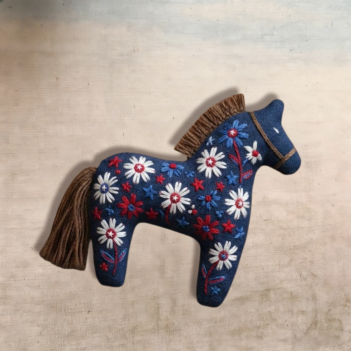 Rubbyoo Dala Horse Embroidery Kit - Daisy Blossom | Colorful Botanical Illustration| Distinctive Desktop  Accessory - image 4