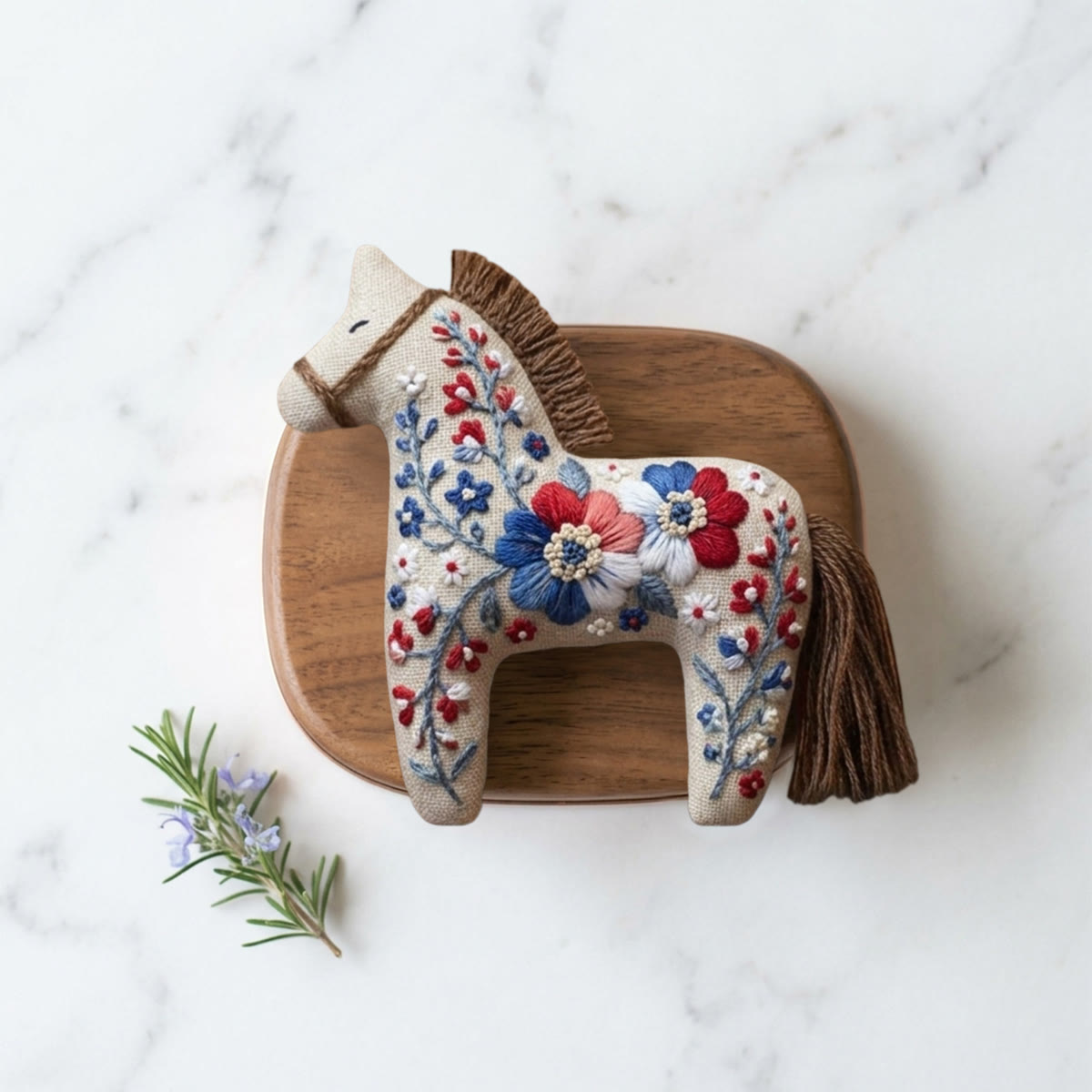 Rubbyoo Dala Horse Embroidery Kit -  White Romance | Beautiful  Yarn Tassels | Thoughtful  Gift For Her - image 3