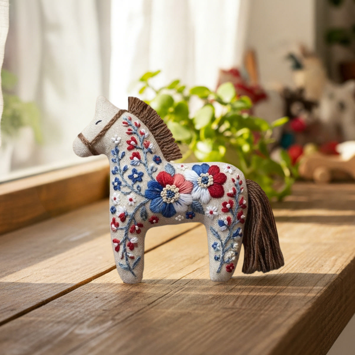 Rubbyoo Dala Horse Embroidery Kit -  White Romance | Beautiful  Yarn Tassels | Thoughtful  Gift For Her - image 2