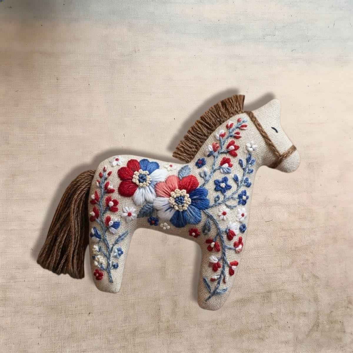 Rubbyoo Dala Horse Embroidery Kit -  White Romance | Beautiful  Yarn Tassels | Thoughtful  Gift For Her - image 4