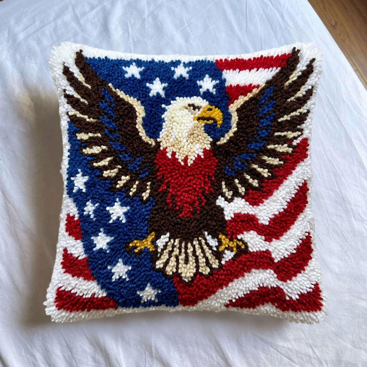 Rubbyoo Latch Hook Pillow Kit - Bald Eagle | Military Family Gift | Memorial Day Decoration - image 4