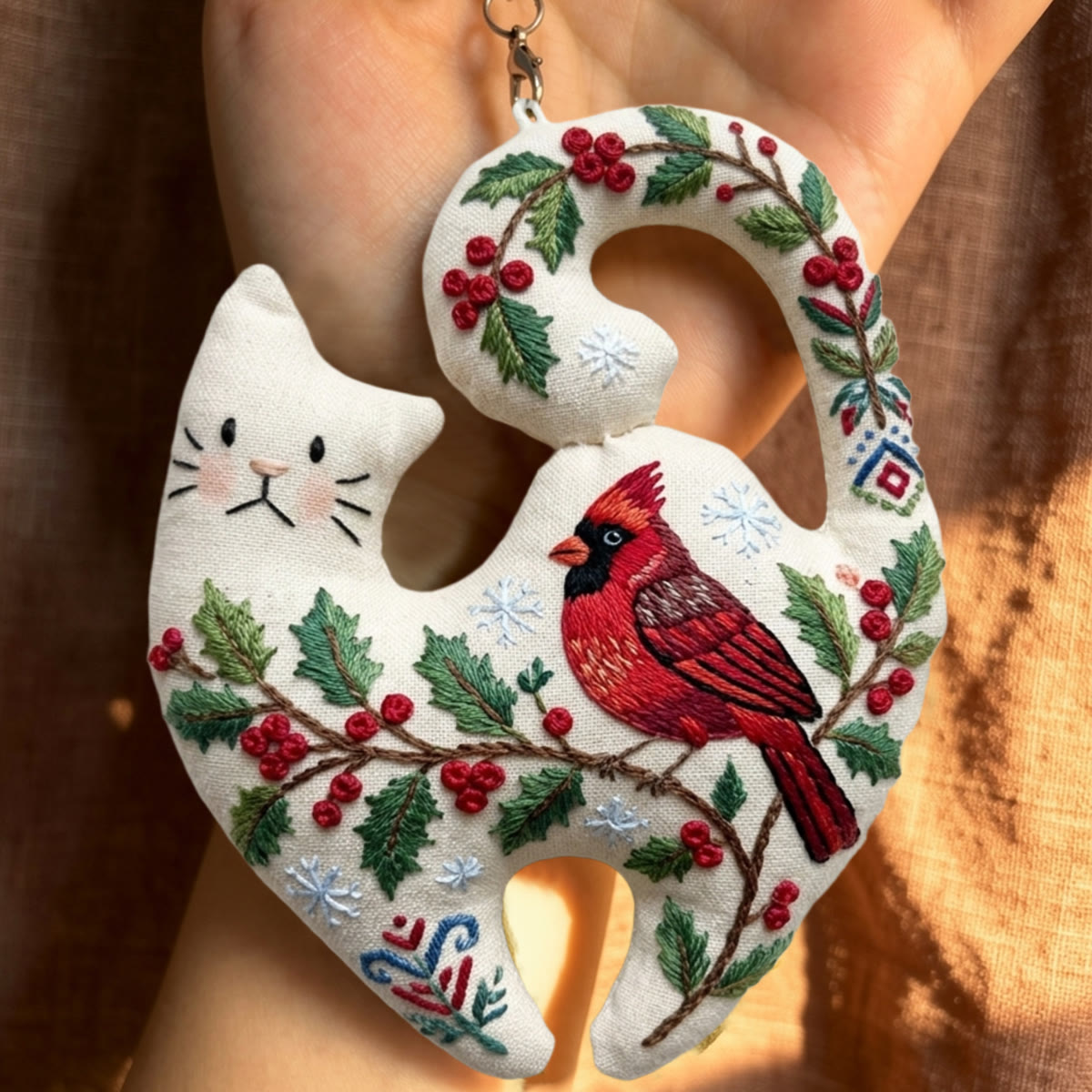 Rubbyoo Kitty Embroidery Kit - Red Bird | Cozy Handmade Home Art | Beginner Friendly Needlework - image 3
