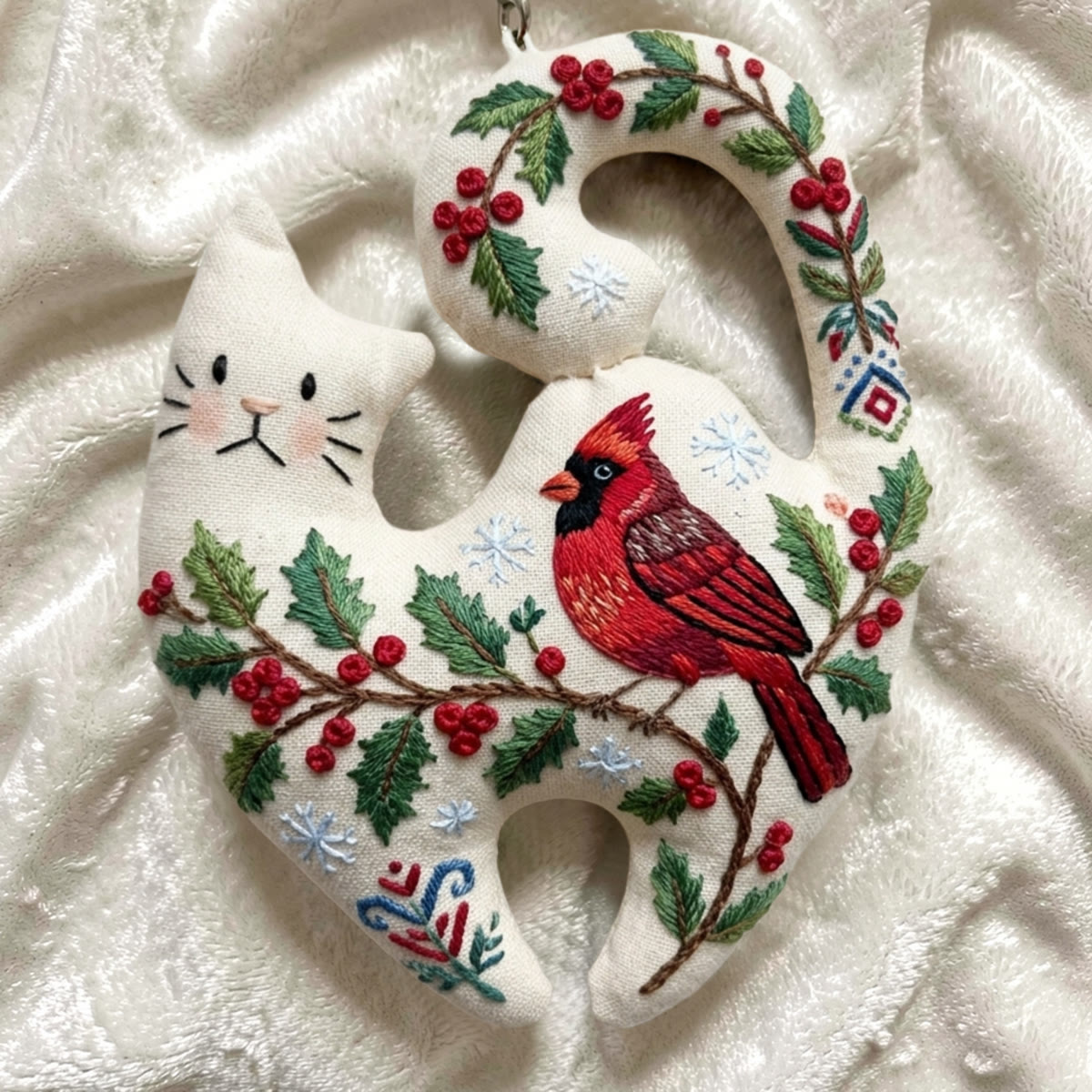Rubbyoo Kitty Embroidery Kit - Red Bird | Cozy Handmade Home Art | Beginner Friendly Needlework - image 2