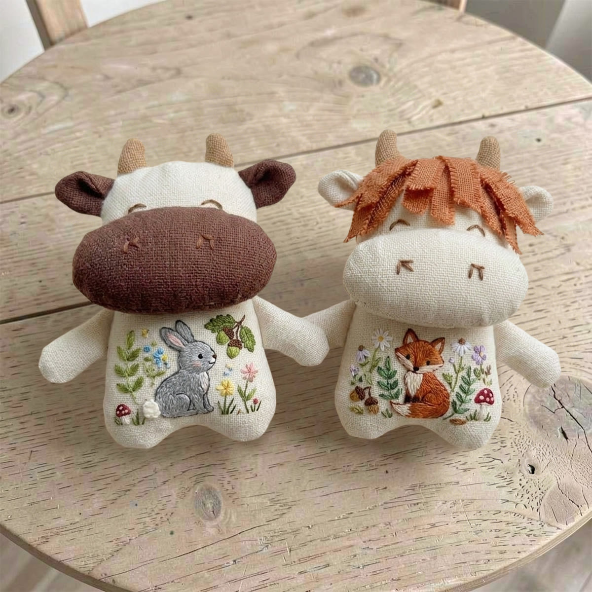 Rubbyoo Stuffed Cow Embroidery Kit | Lovely Animal Printing Decor | Educational Kid's Handmade Amusement - image 4