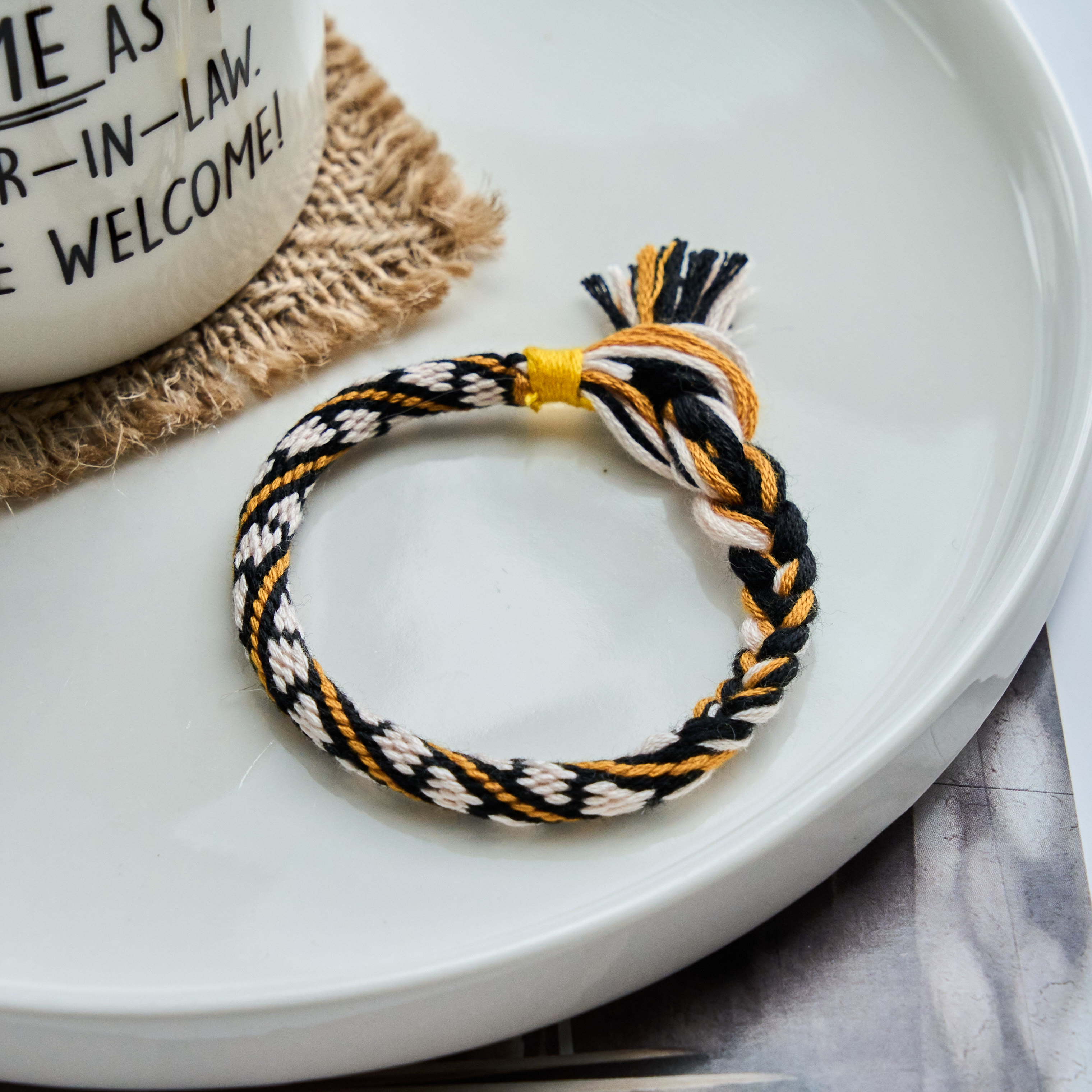 Rubbyoo Kumihimo Bracelet Kit - Chevron Woven Pattern | Diyhandmade Gift | Edgy Rock Punk Accessory - image 3