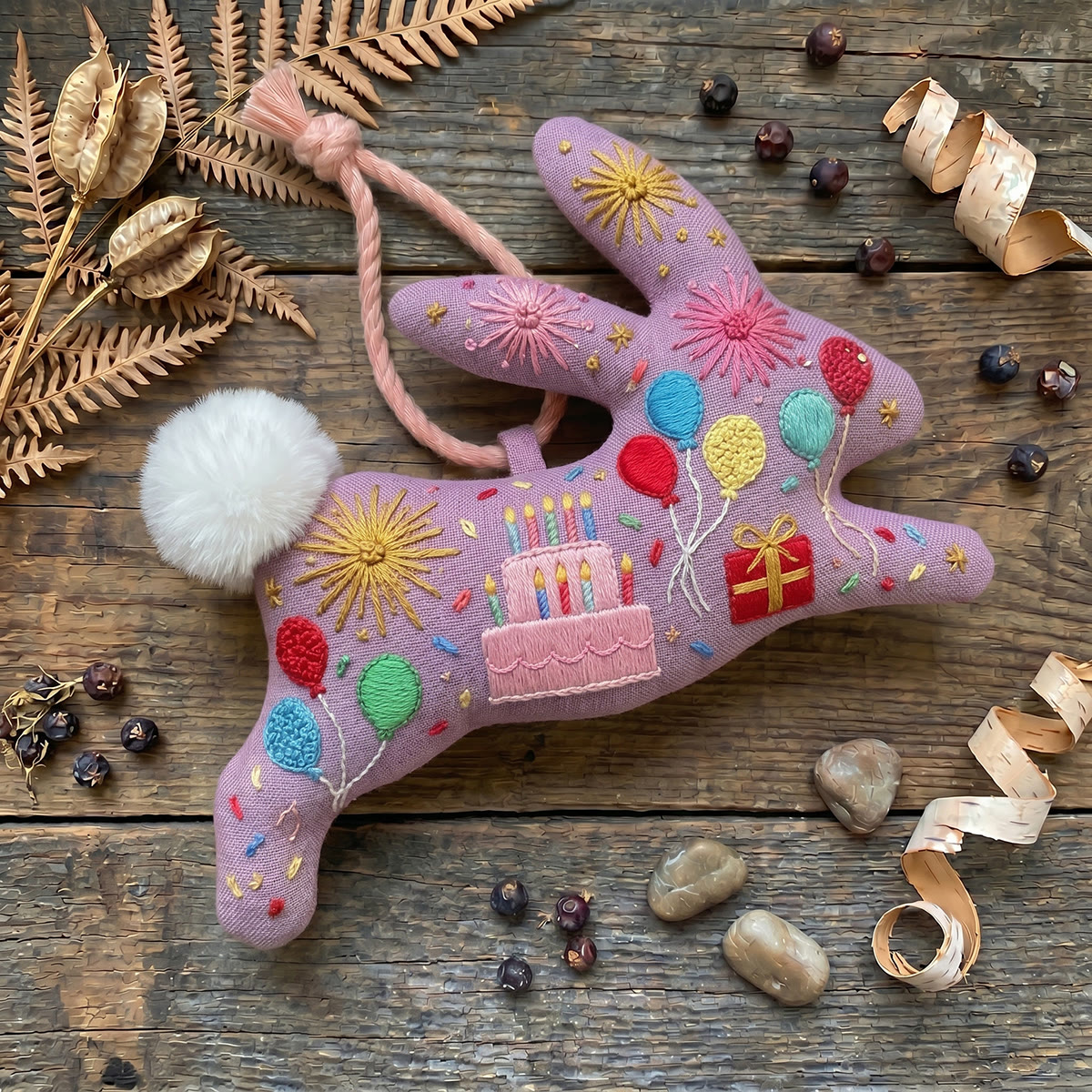 Rubbyoo Rabbit Embroidery Kit - Birthday Party | Bright Color Cartoon Pattern | Unique Needlework Birthday Gift  - image 5
