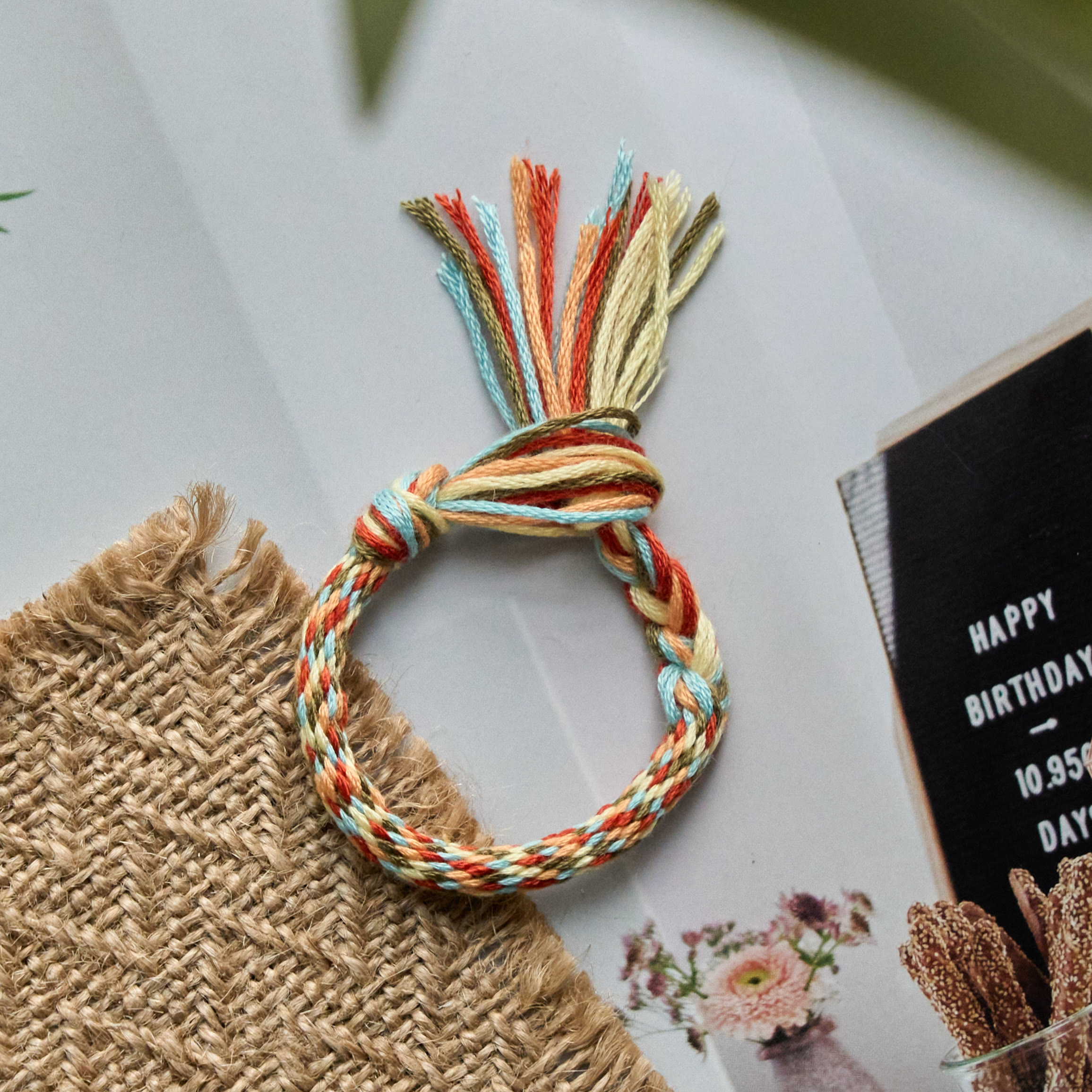 Rubbyoo Kumihimo Bracelet Kit - Earth And Sky Colors | Retro Gift For Her / Him | Everyday Casual Unisex Jewelry - image 3