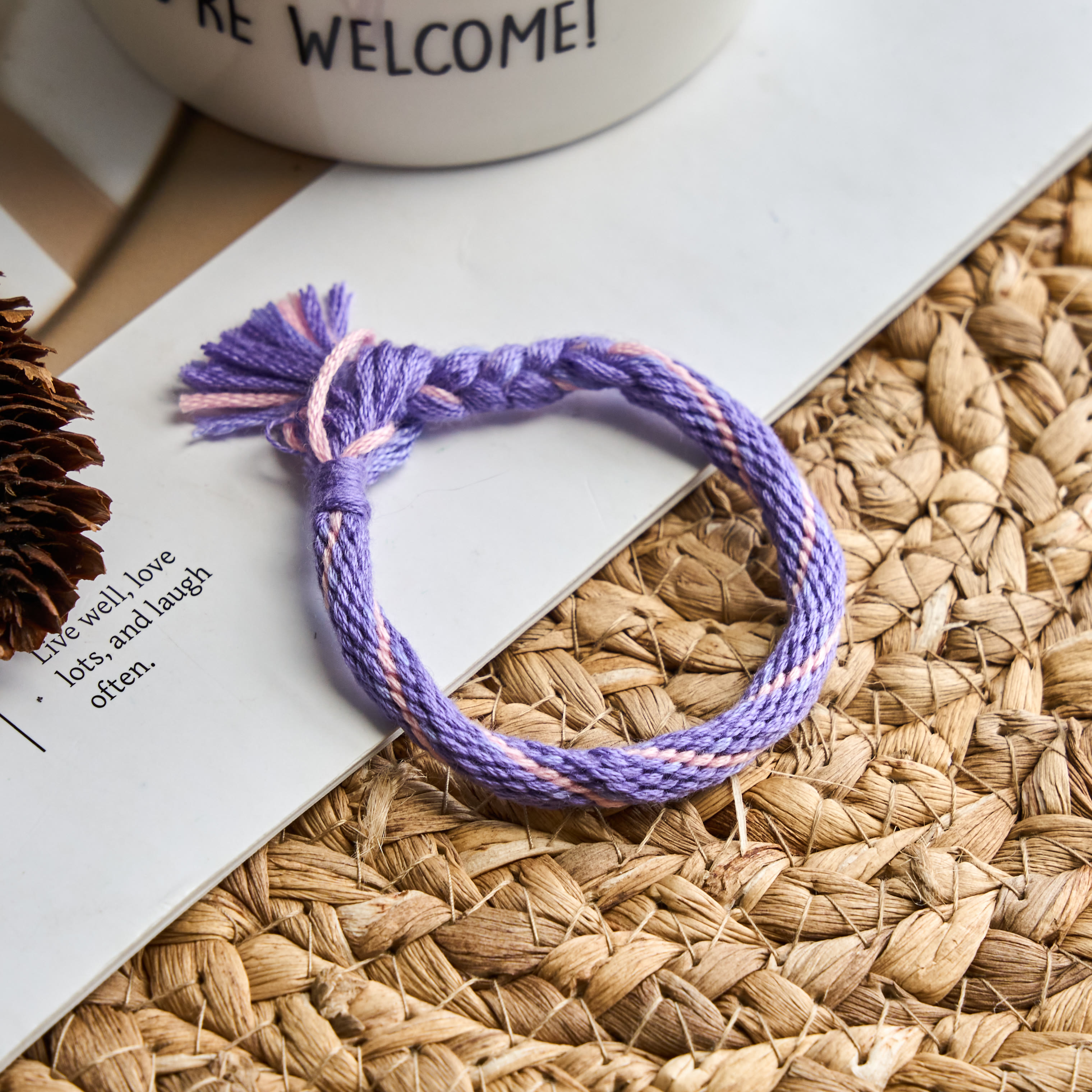Rubbyoo Kumihimo Bracelet Kit - Galaxy Cotton Candy | Sweet Gift For Her | Adjustable Rope Knot Wristband - image 5