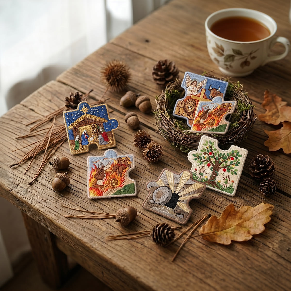 Rubbyoo Diy Magnet & Brooch Embroidery Puzzle Kit - Old And New Testament Art | Christian Home Decor - image 6