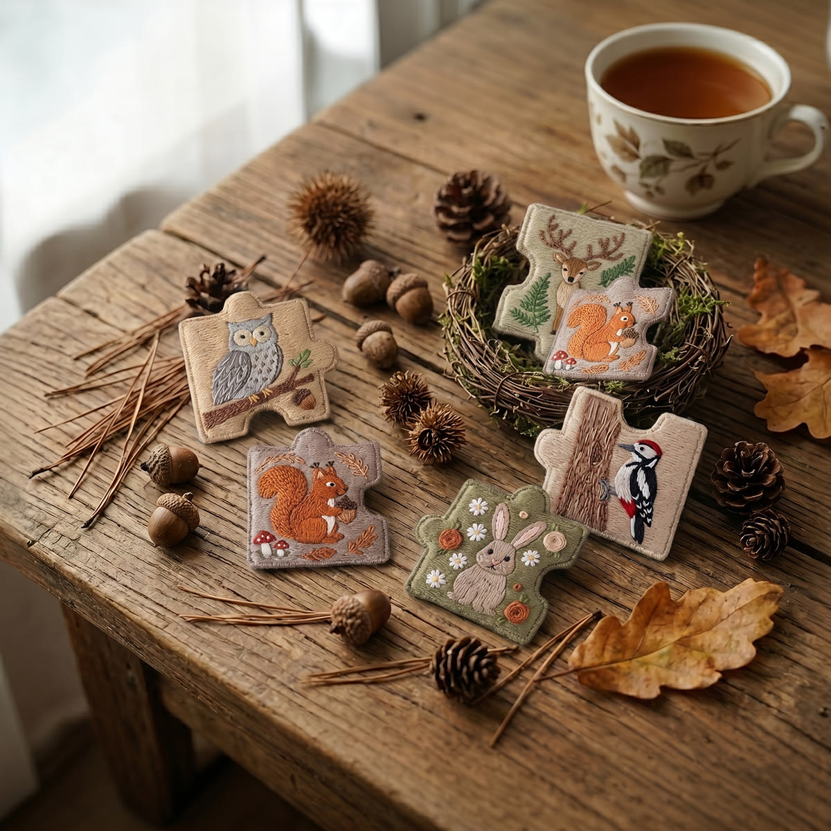 Rubbyoo Diy Magnet & Brooch Embroidery Puzzle Kit - Cute Wildlife Collection | Lovely Needlepoint Magnet - image 6