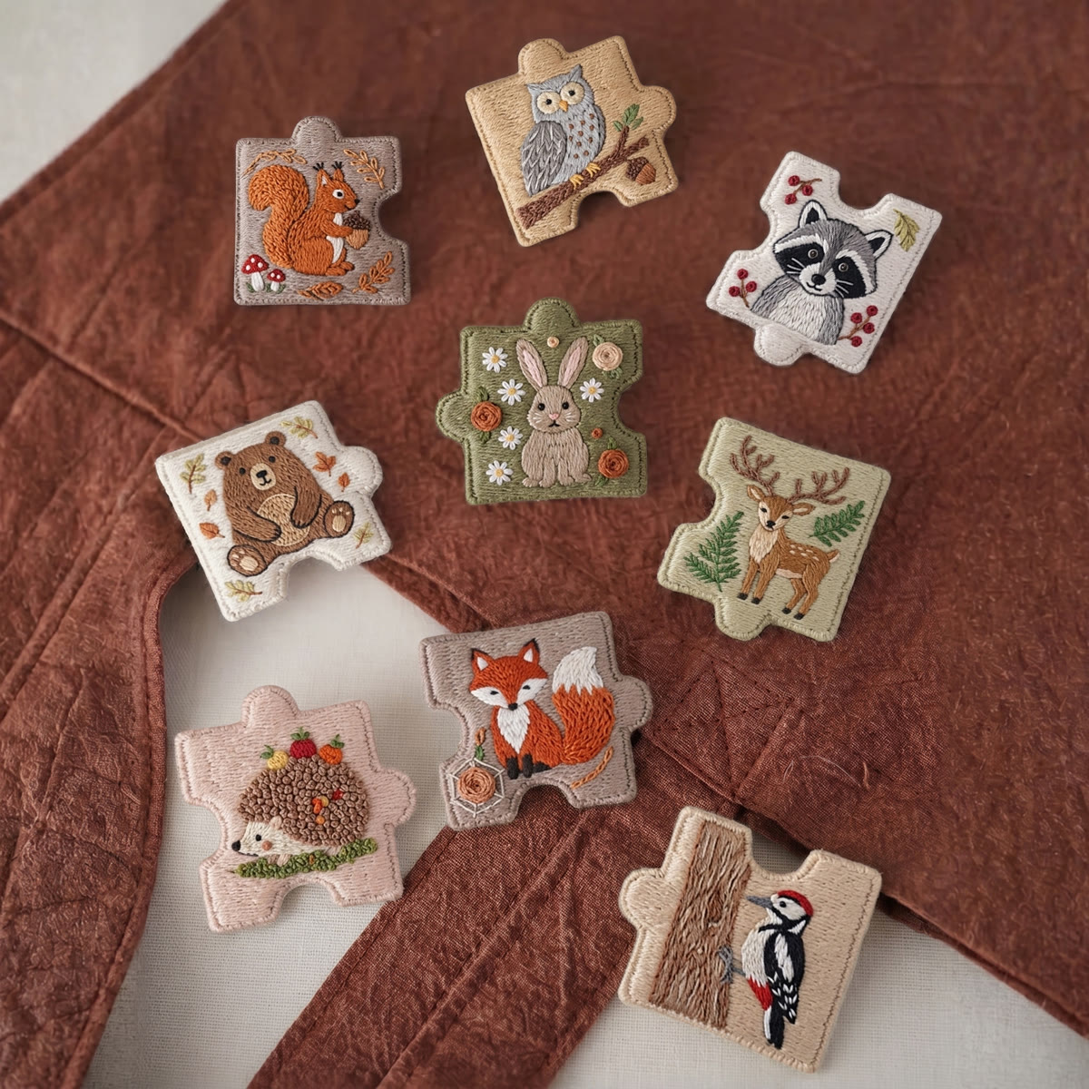 Rubbyoo Diy Magnet & Brooch Embroidery Puzzle Kit - Cute Wildlife Collection | Lovely Needlepoint Magnet - image 2