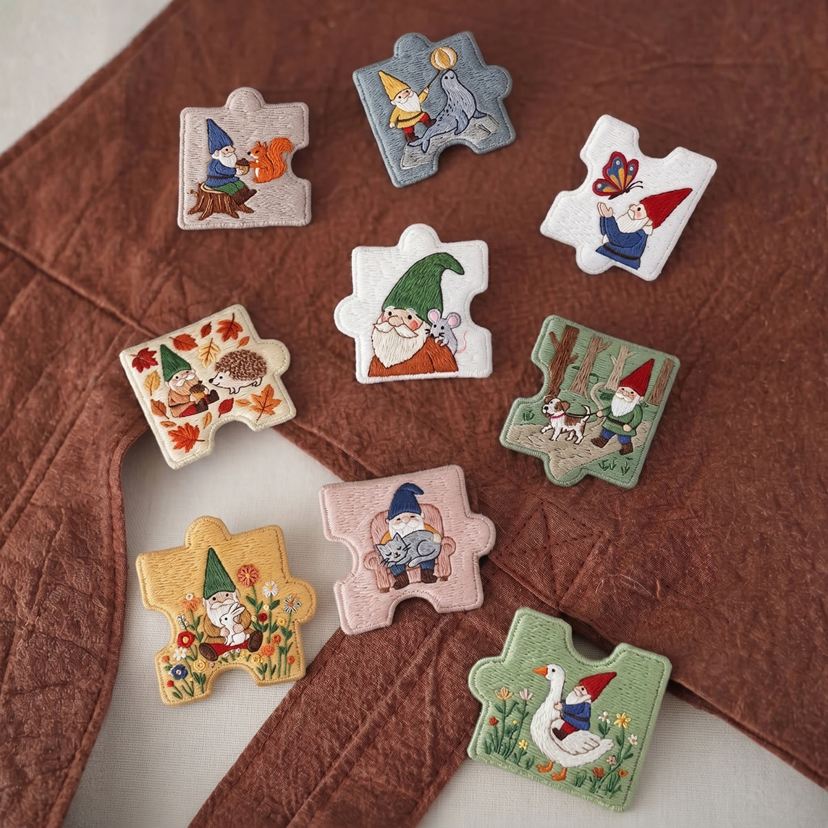 Rubbyoo Diy Magnet & Brooch Embroidery Puzzle Kit - Garden Gnome And Cute Animals | Good Luck Jewelry Gift For Her - image 4