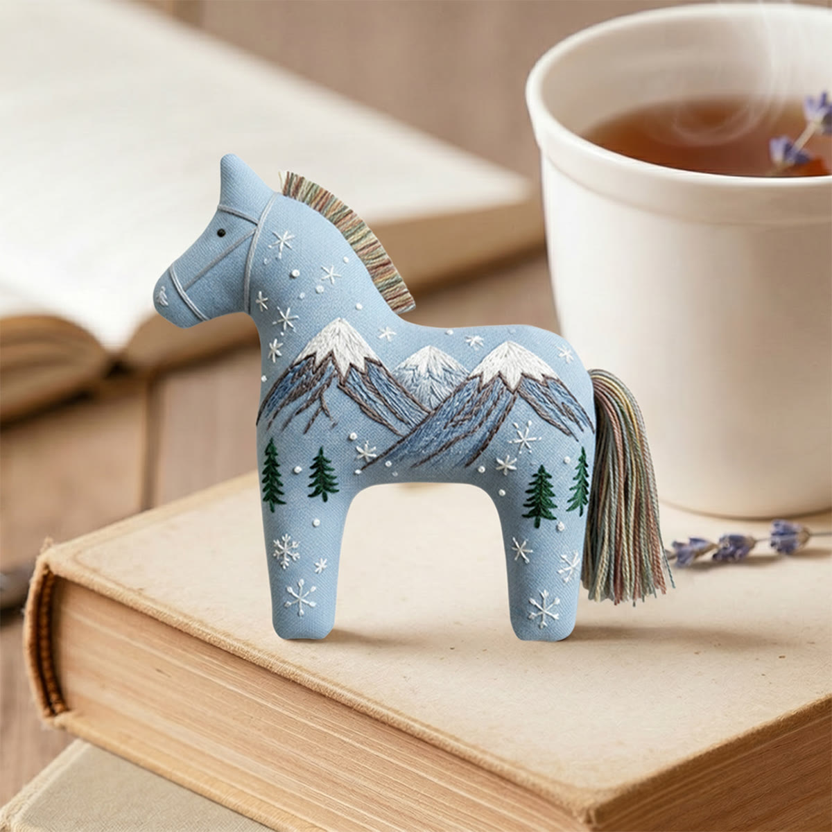 Rubbyoo Dala Horse Embroidery Kit - Snowy Mountain | Unique Birthday Gift | Cozy Home Accents - image 2