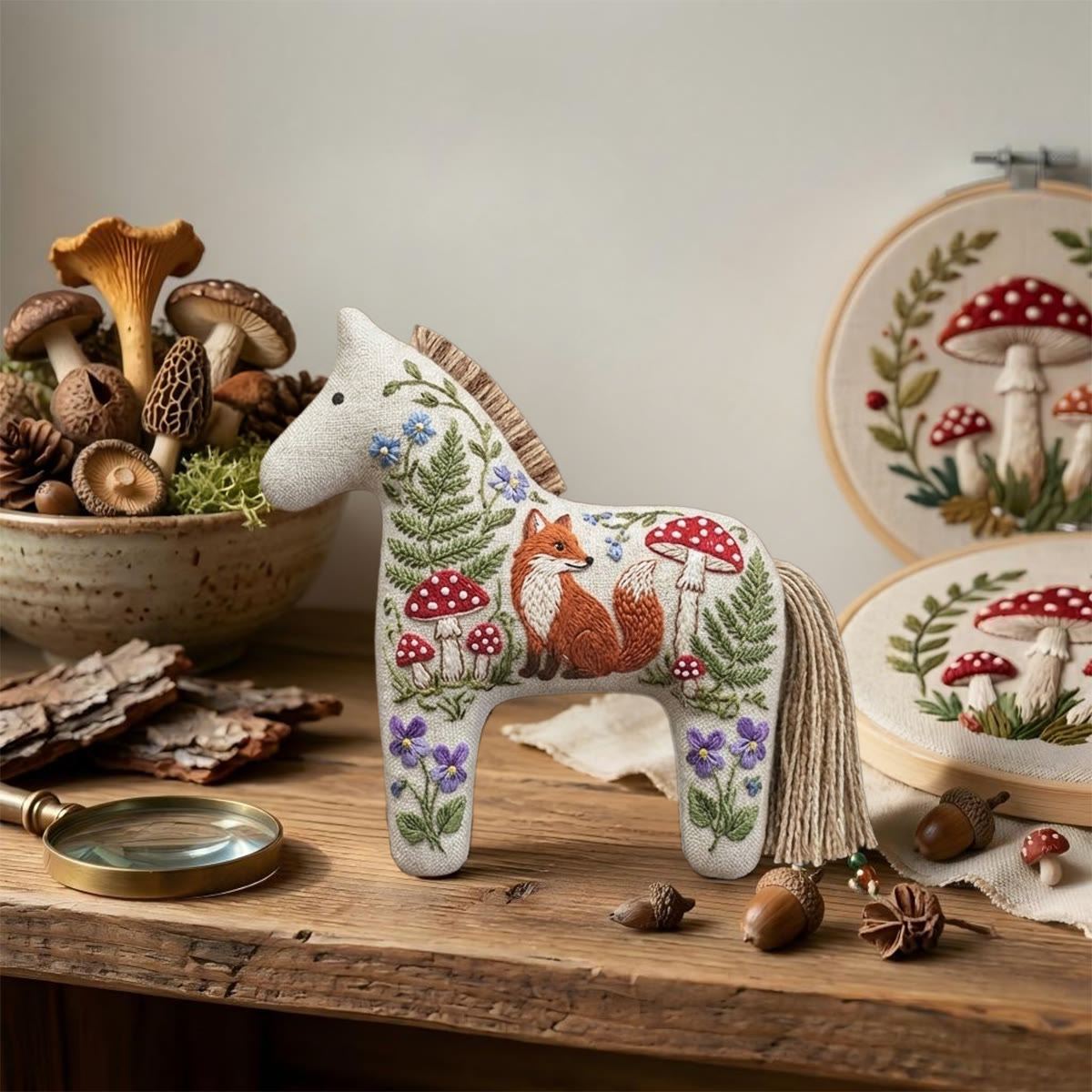 Rubbyoo Dala Horse Embroidery Kit - Red Fox | Cottagecore Gift For Crafter | Child Room Decor - image 3