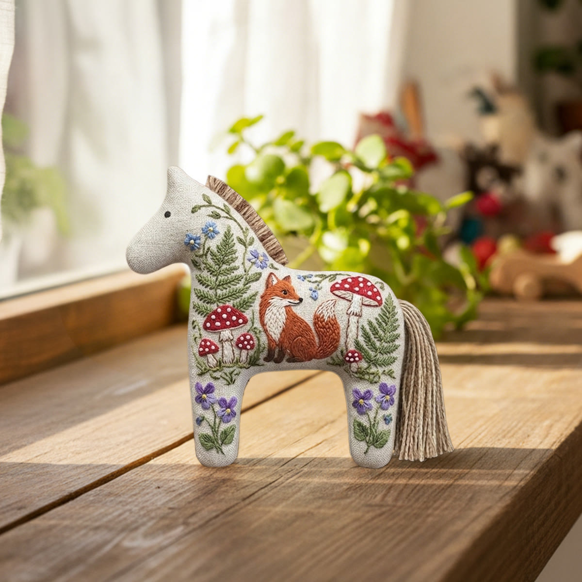 Rubbyoo Dala Horse Embroidery Kit - Red Fox | Cottagecore Gift For Crafter | Child Room Decor - image 2