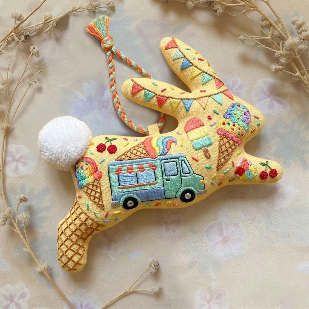 Rubbyoo Rabbit Embroidery Kit - Sugar Rush | Pastel Colors Needlework Kit | Cute Summer Party Gift For Kids - image 2