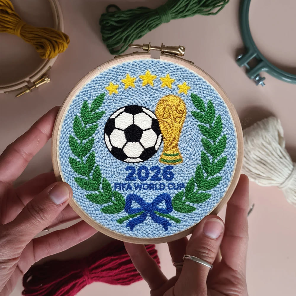 Football Game  Punch Needle Kit - Handmade Textured Sewing Kit | World Cup 2026 Motif Gift For Soccer Fans - image 3
