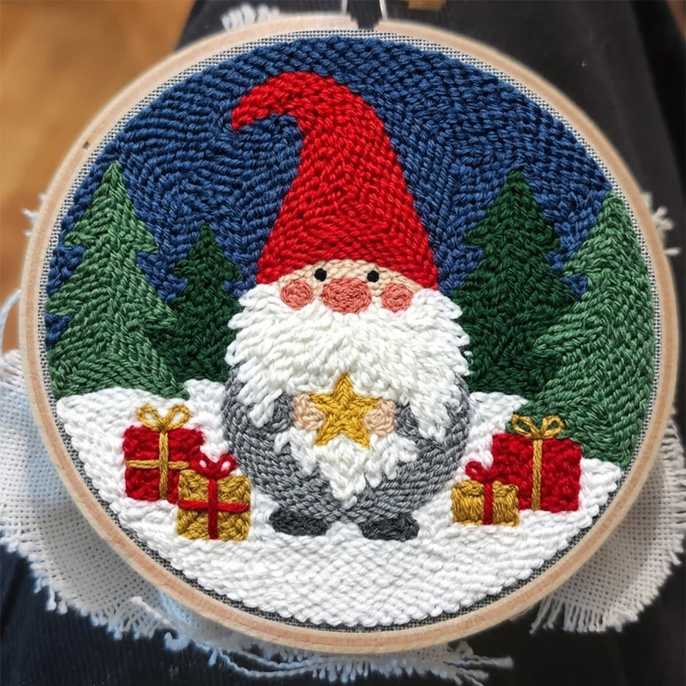 Cute Santa Claus Punch Needle Kit - Eye-catching Xmas Party Decor  | Classic Cartoon Christmas Claus Pattern - image 5