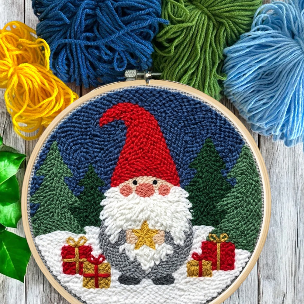 Cute Santa Claus Punch Needle Kit - Eye-catching Xmas Party Decor  | Classic Cartoon Christmas Claus Pattern - image 10