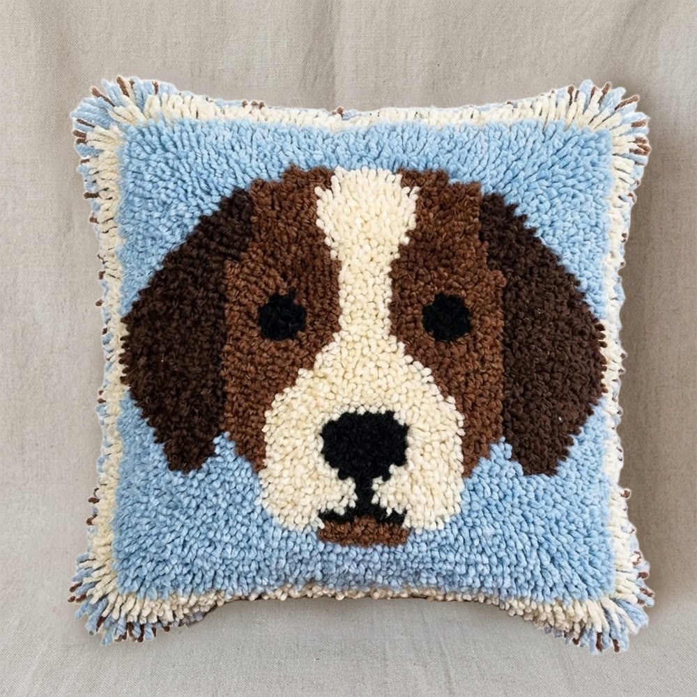 Rubbyoo Latch Hook Pillow Kit - Brown Puppy | Adorable Animal Home Decor | Perfect Gift For Dog Lovers - image 8