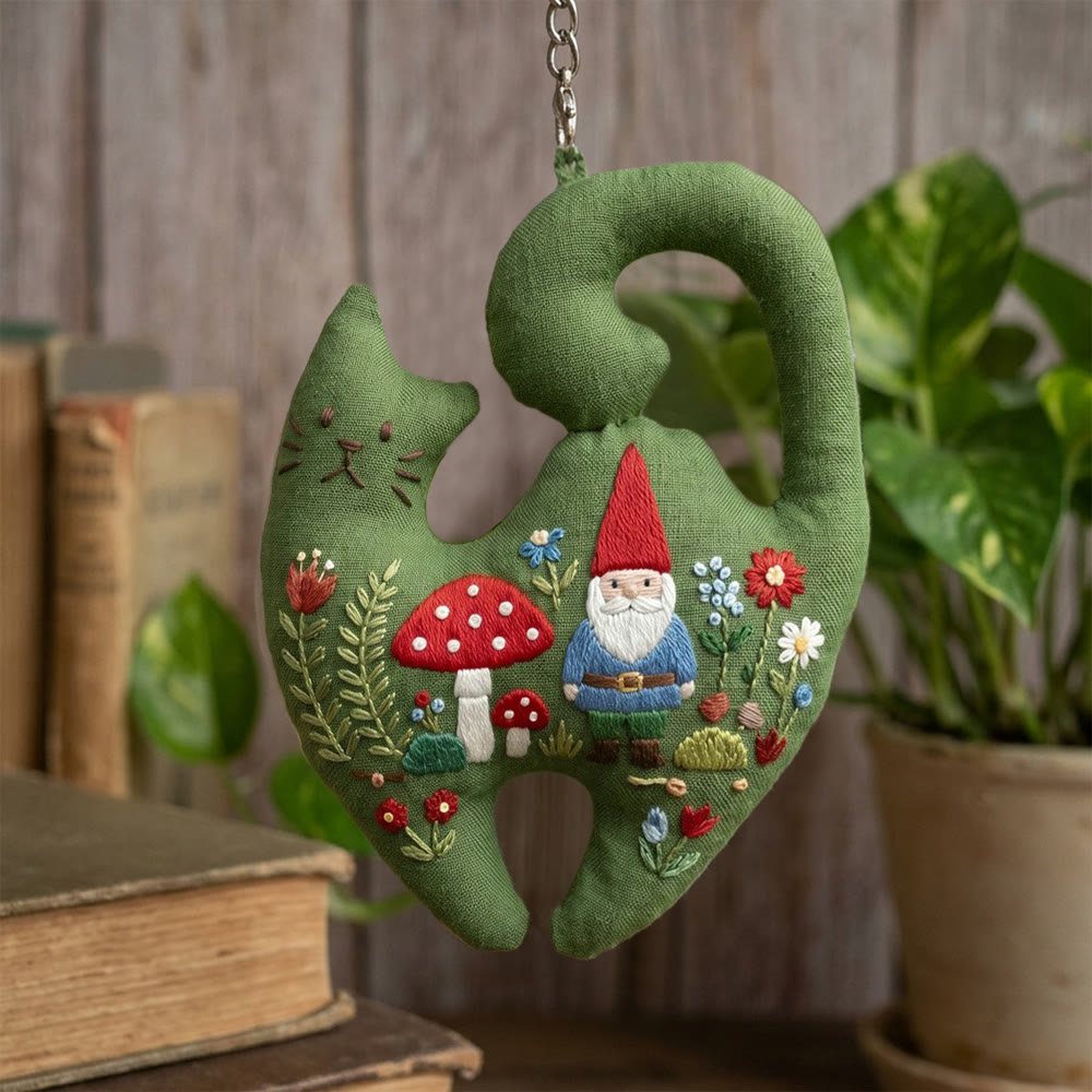 Rubbyoo Kitty Embroidery Kit - Santa Claus In The Forest  | Unique Mushroom & Santa Pattern | Attractive Christmas Party Ornament - image 2