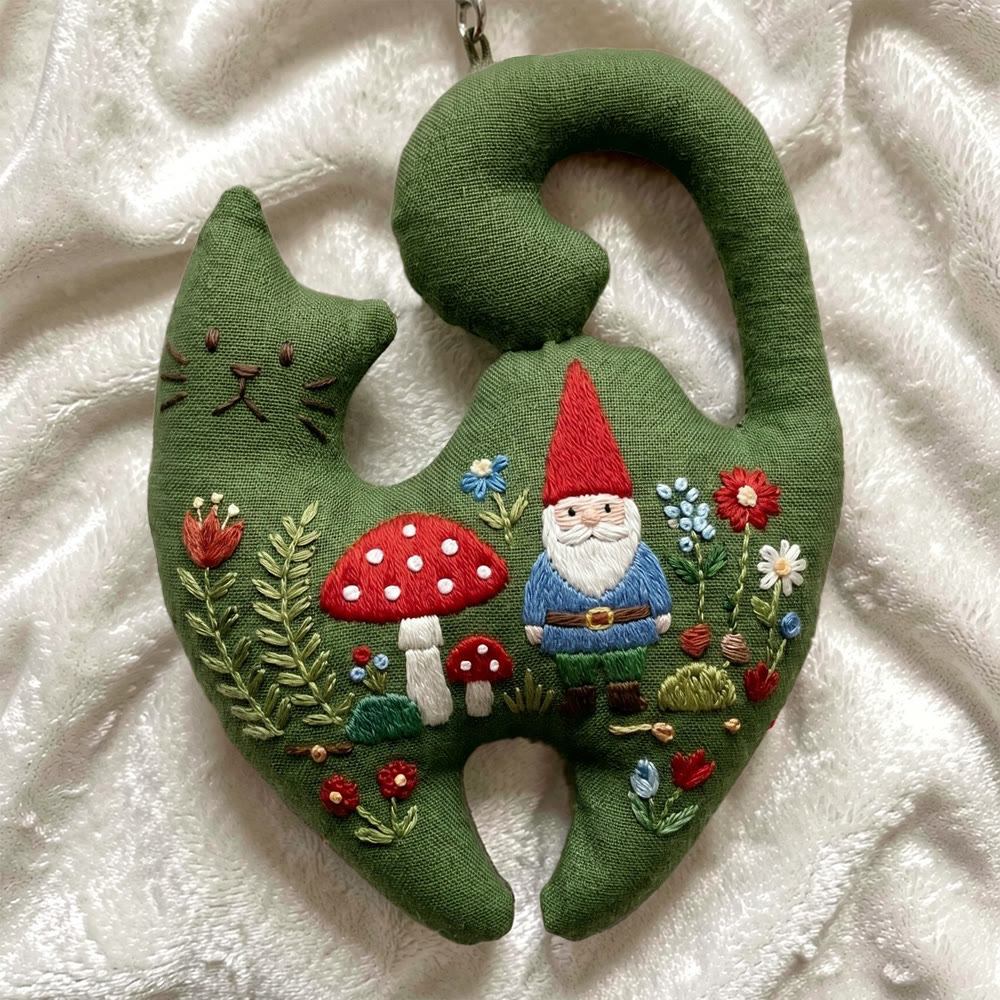 Rubbyoo Kitty Embroidery Kit - Santa Claus In The Forest  | Unique Mushroom & Santa Pattern | Attractive Christmas Party Ornament - image 5