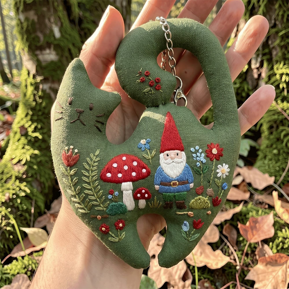 Rubbyoo Kitty Embroidery Kit - Santa Claus In The Forest  | Unique Mushroom & Santa Pattern | Attractive Christmas Party Ornament - image 3